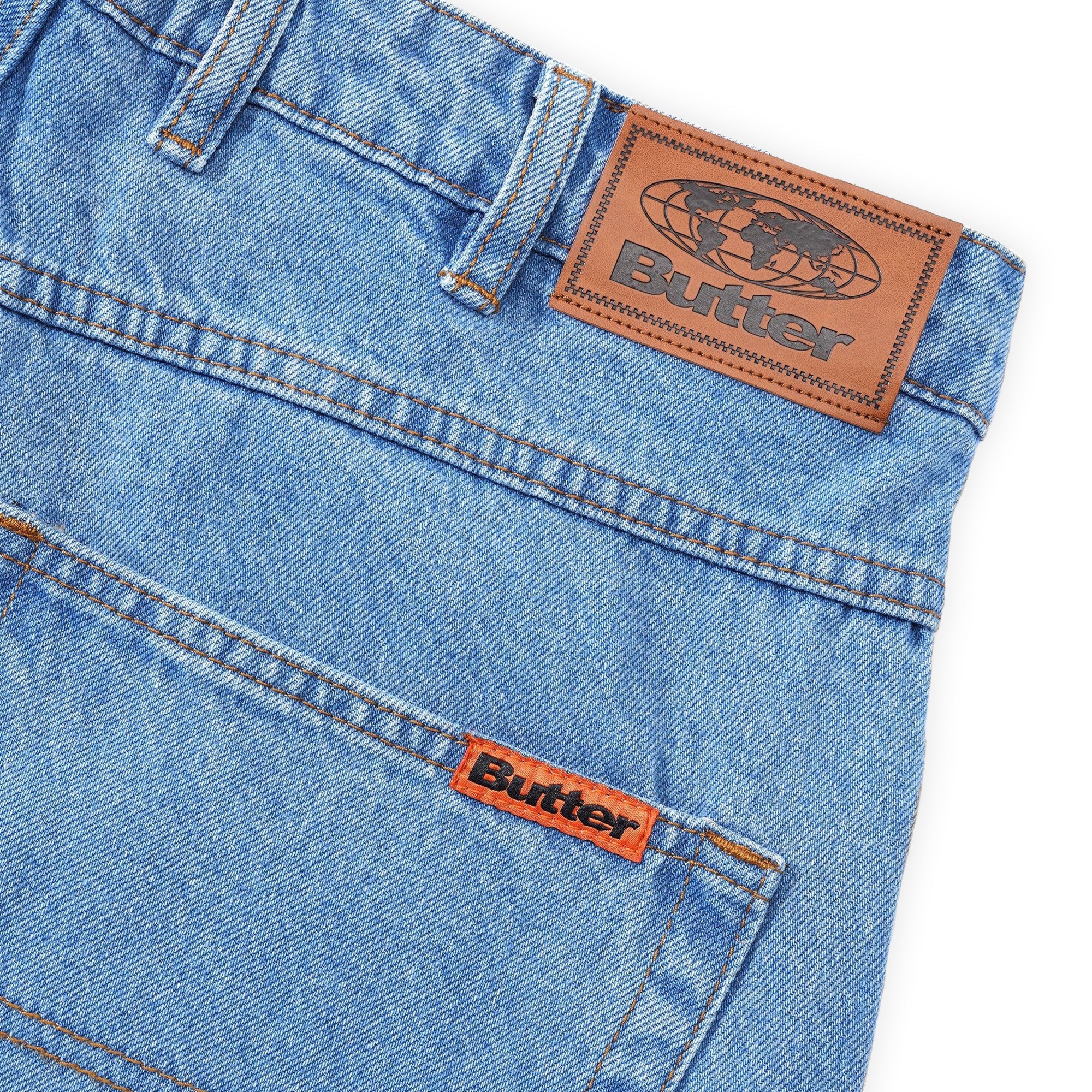Butter Goods Baggy Denim Shorts - Washed Indigo - Image 4