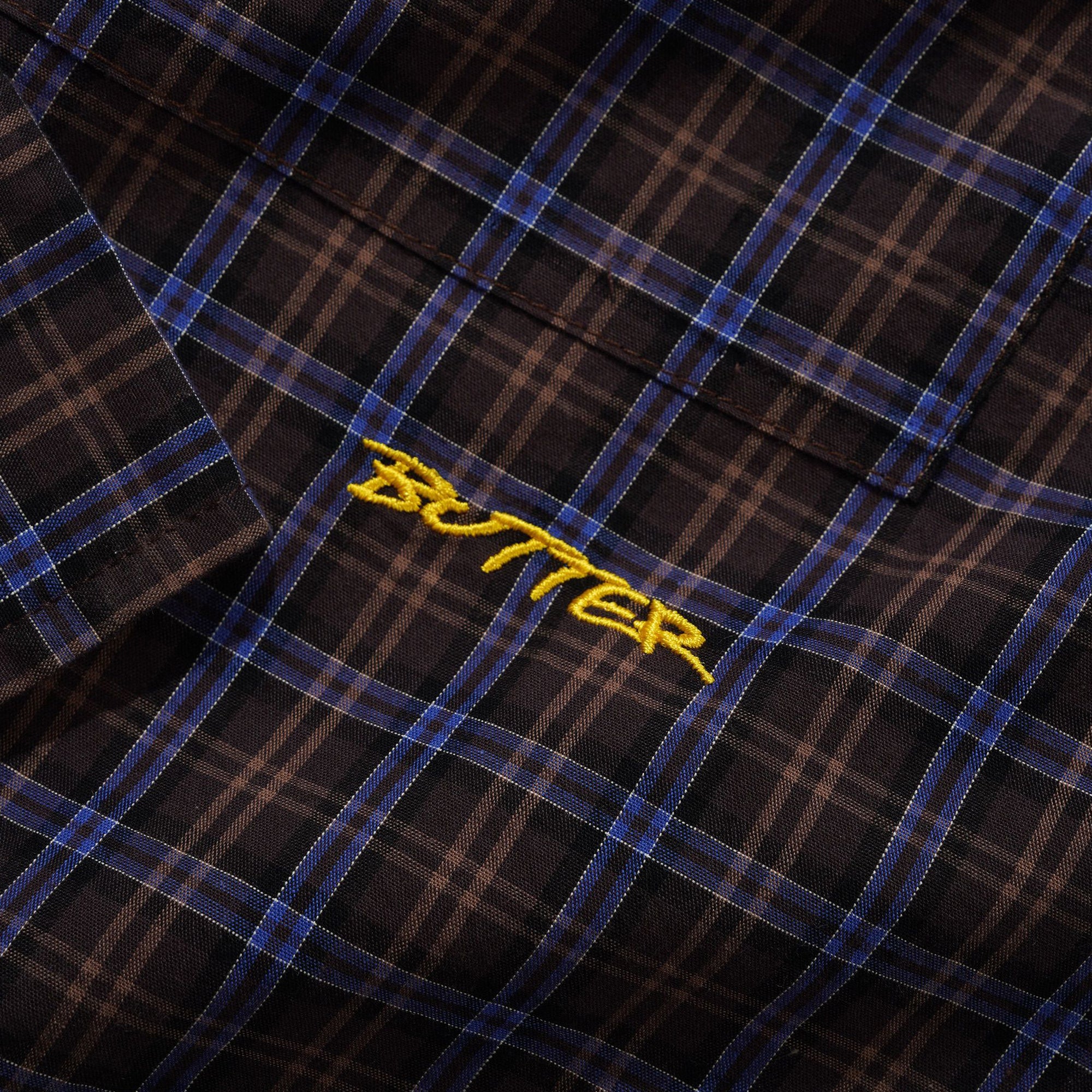 Butter Goods Plaid Shirt - Brown / Cobalt - Image 4