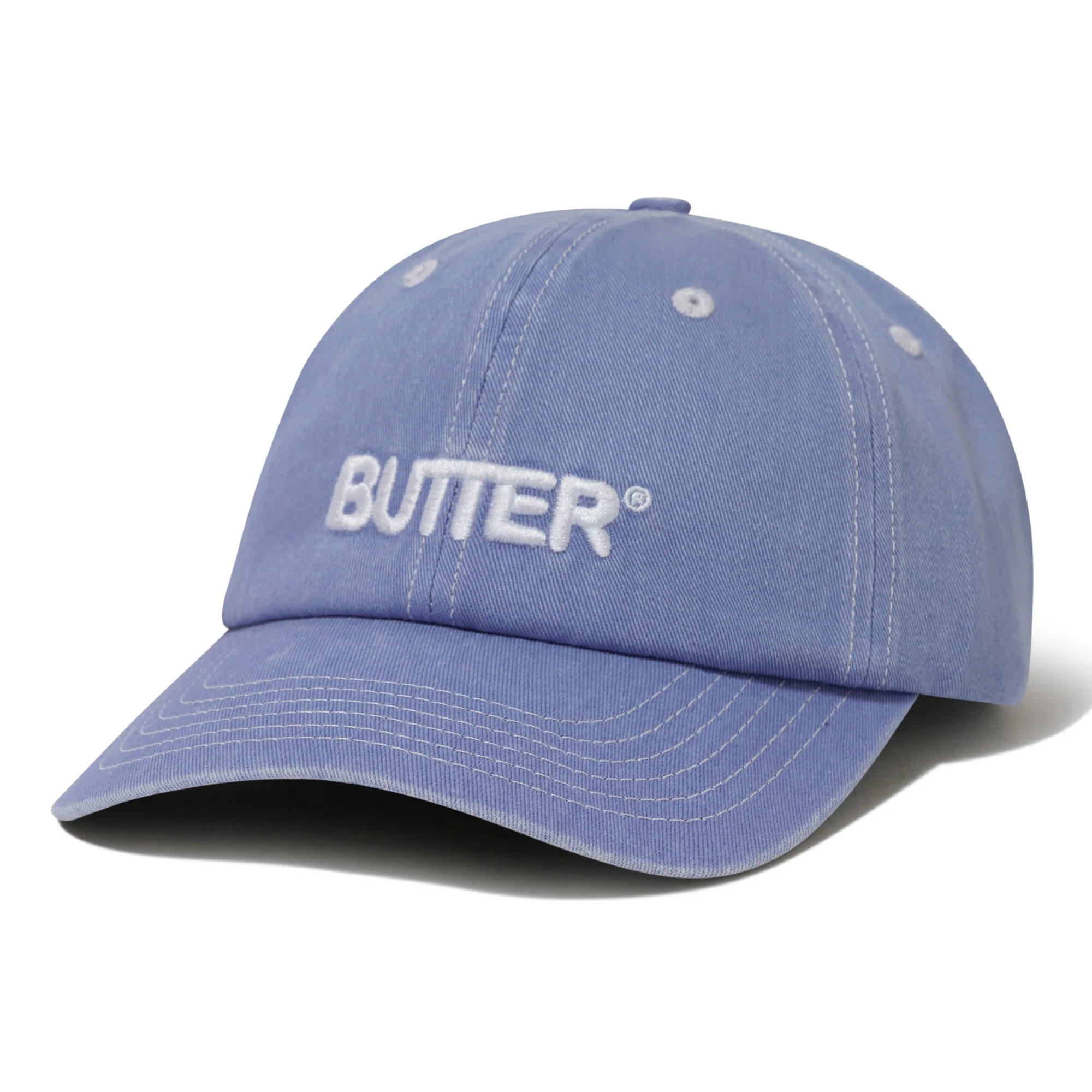 Butter Goods Rounded Logo 6 Panel Cap - Washed Sky