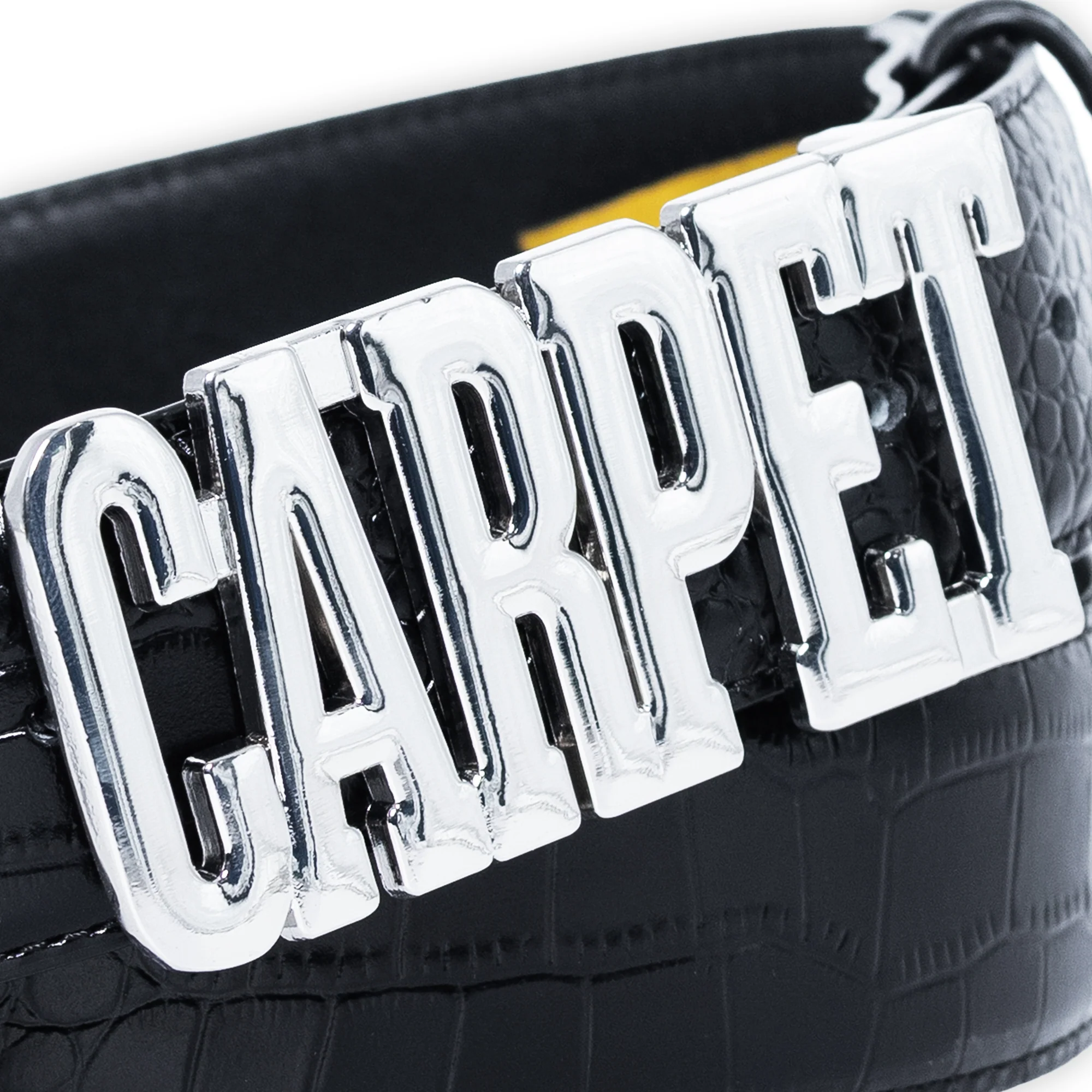 Carpet Company Crocskin Leather Belt - Black - Image 3
