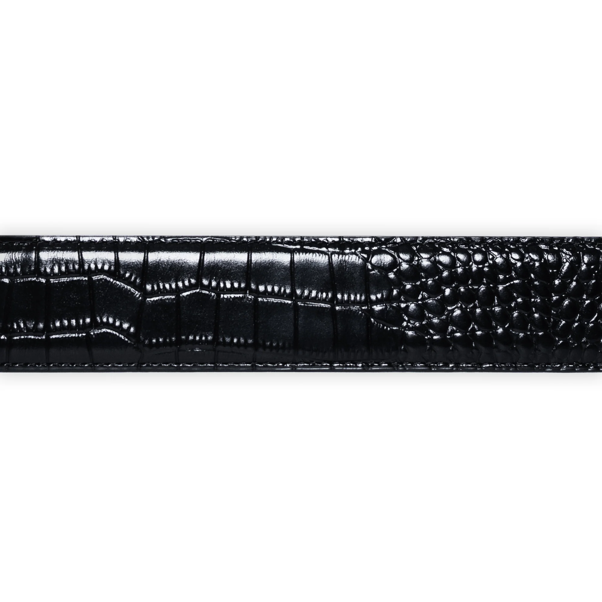 Carpet Company Crocskin Leather Belt - Black - Image 4