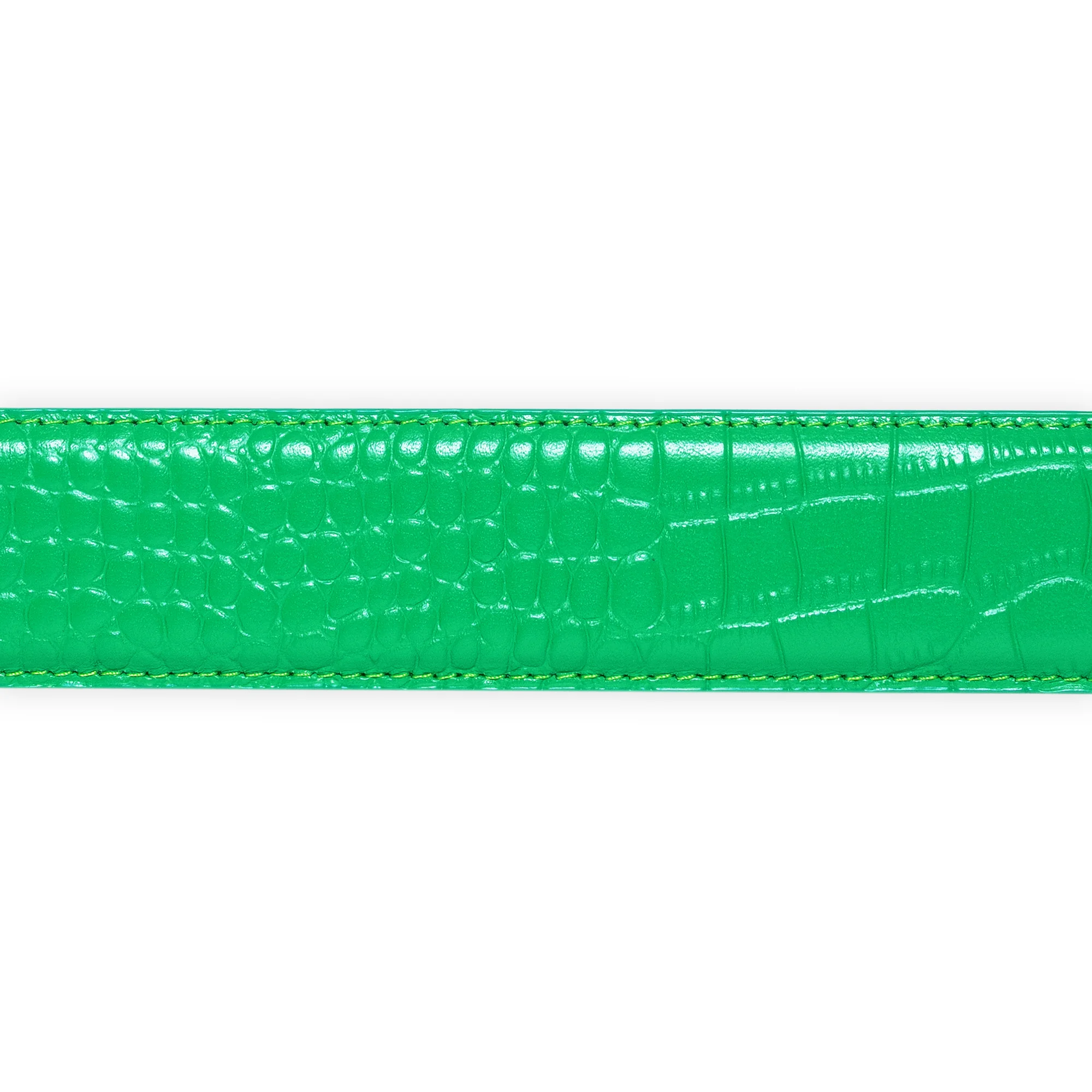 Carpet Company Crocskin Leather Belt - Green - Image 5