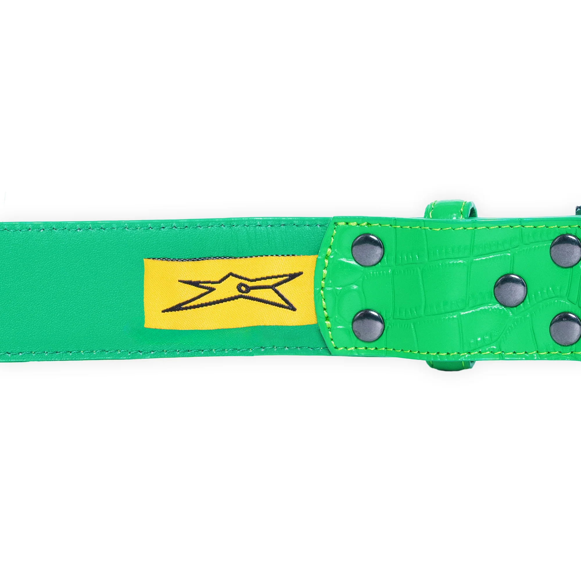 Carpet Company Crocskin Leather Belt - Green - Image 7