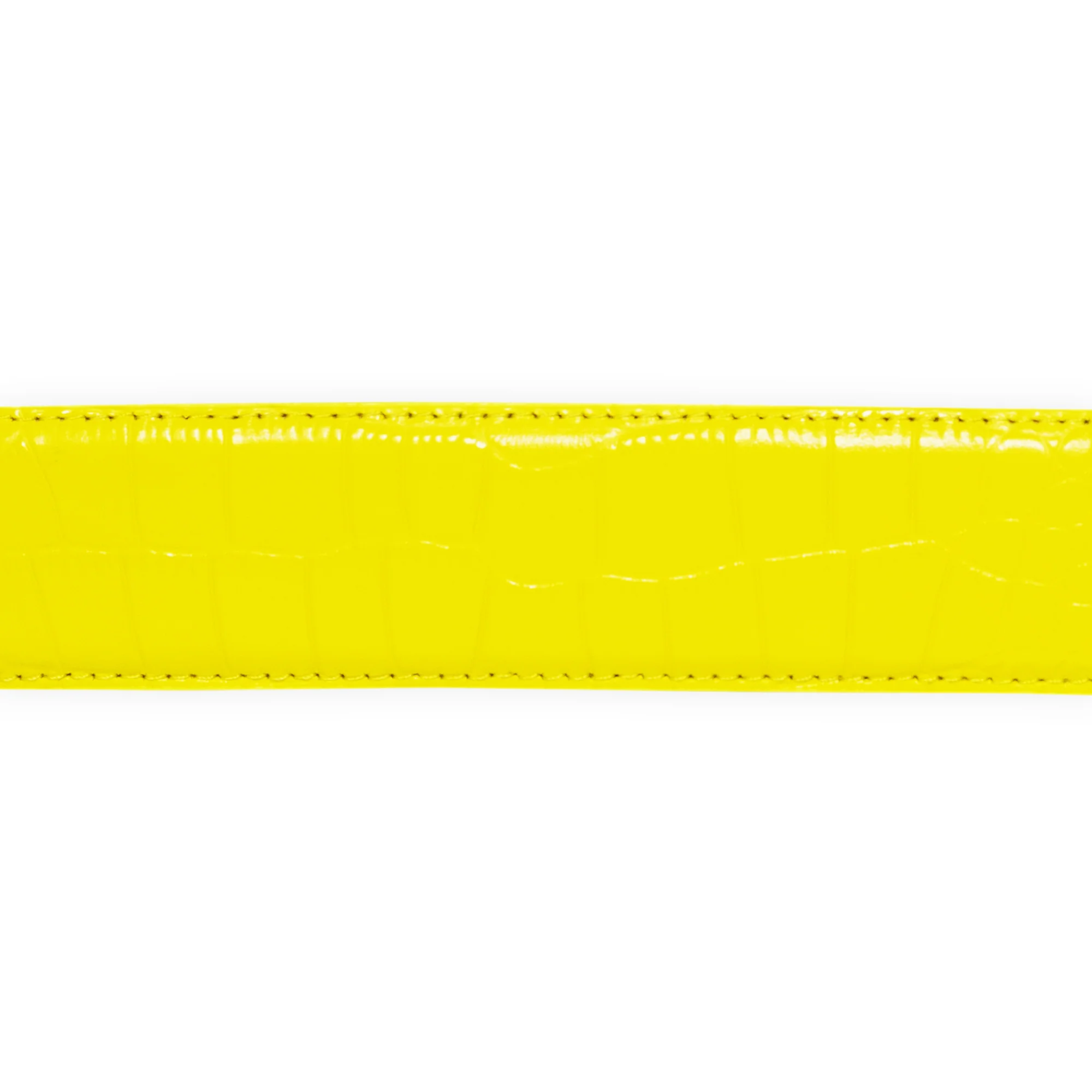 Carpet Company Crocskin Leather Belt - Yellow - Image 6