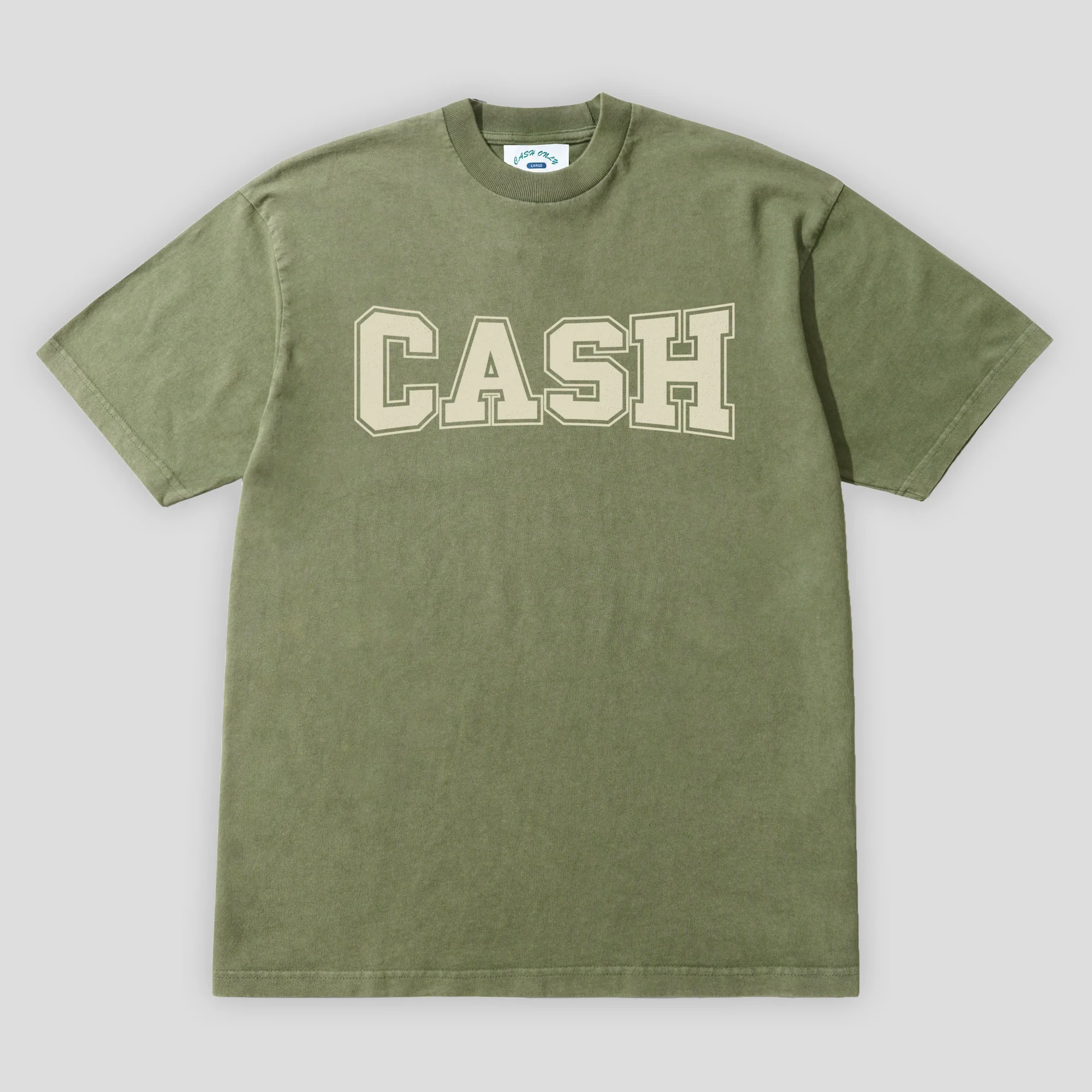 Cash Only Campus Tee - Washed Olive