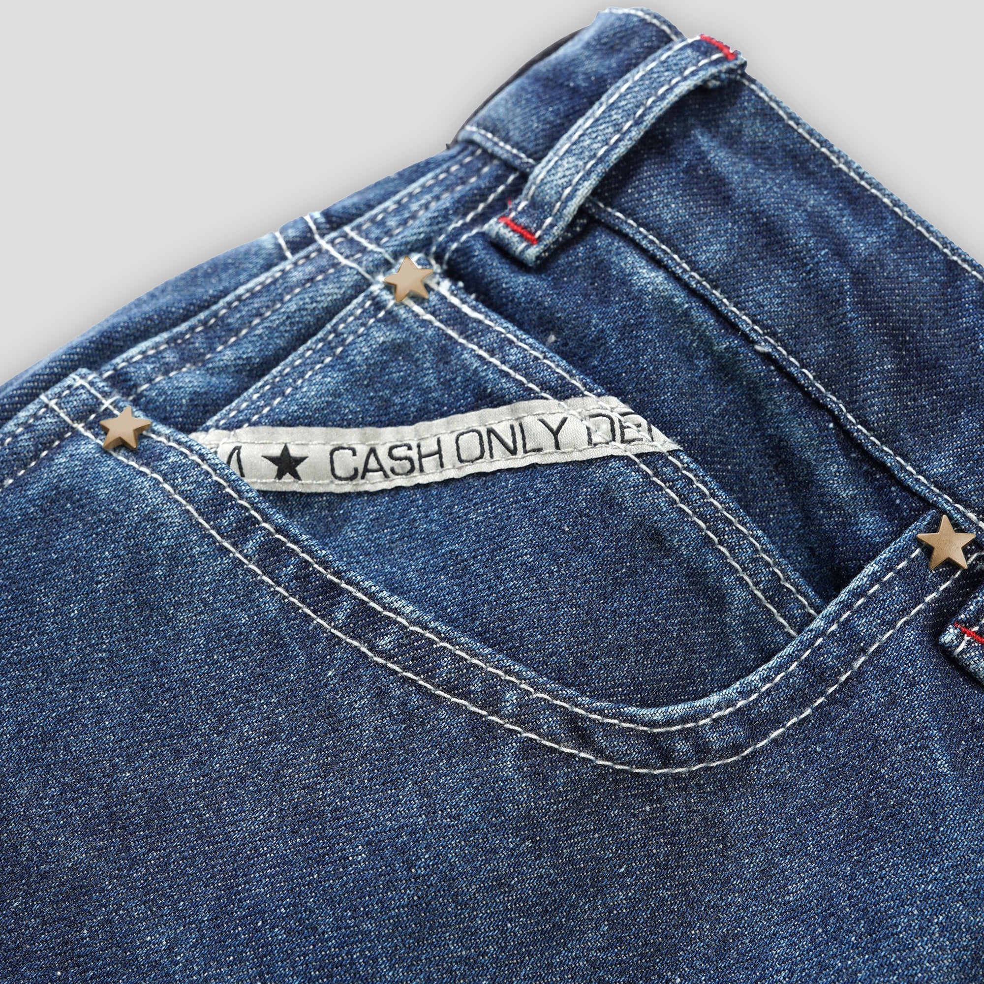 Cash Only Company Denim Jeans - Washed Slub Blue - Image 4