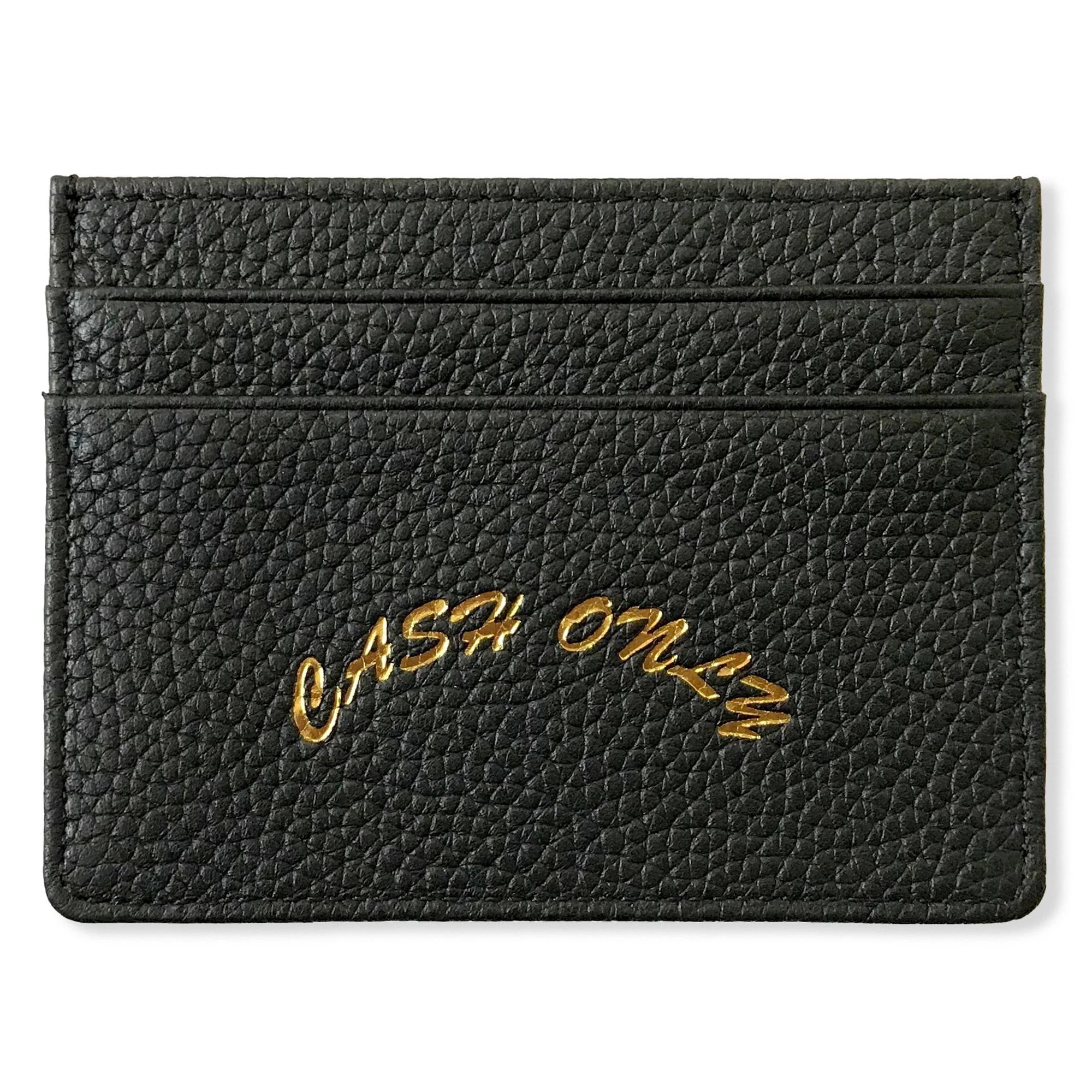 Cash Only Leather Cardholder - Black