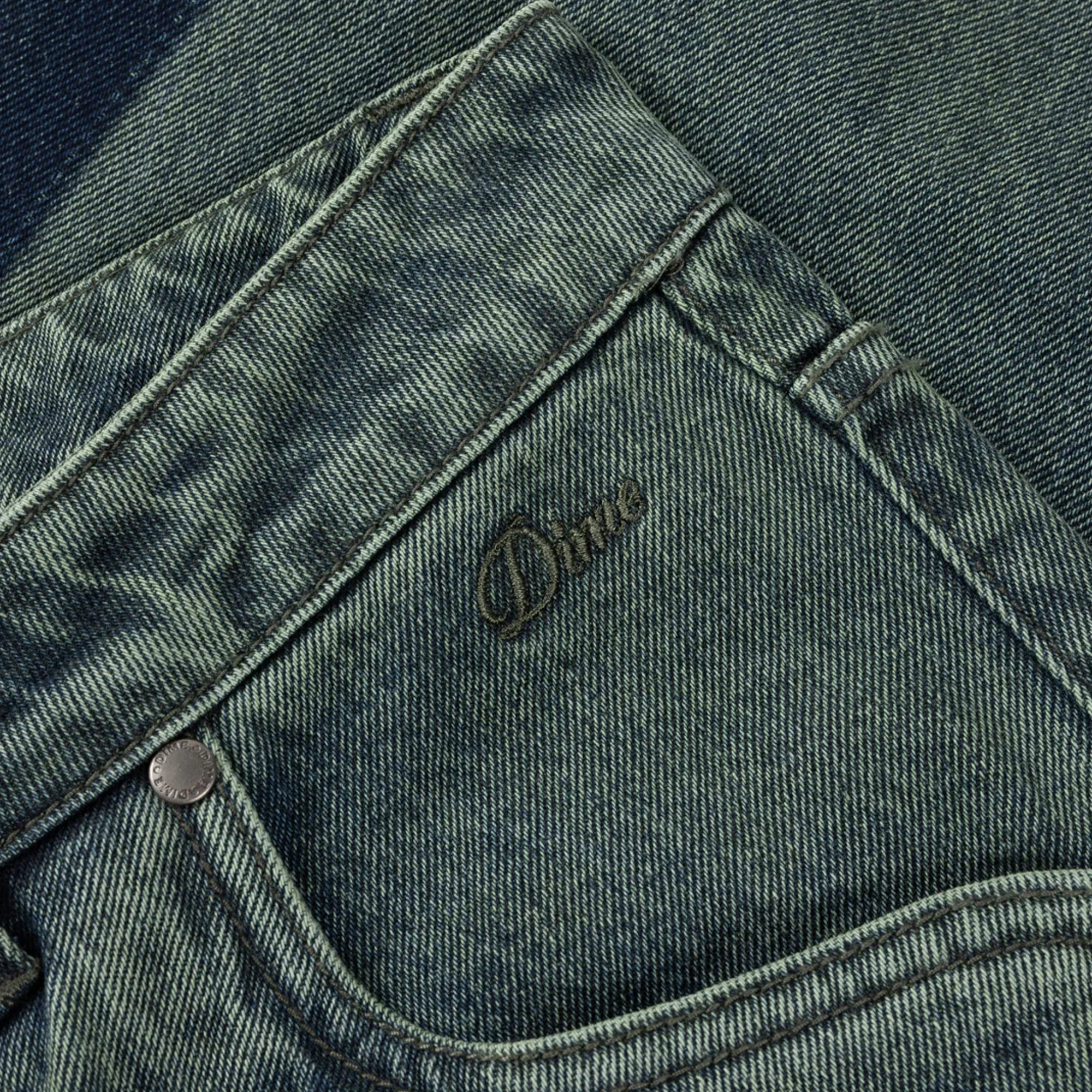 Dime Baggy Denim Pants - Distressed Green - Image 4