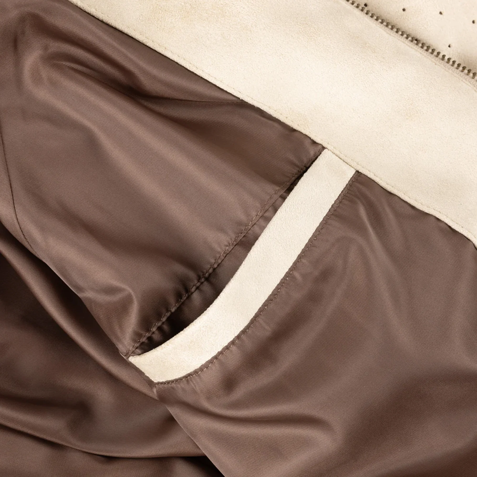 Dime Perforated Faux Suede Jacket - Tan - Image 4