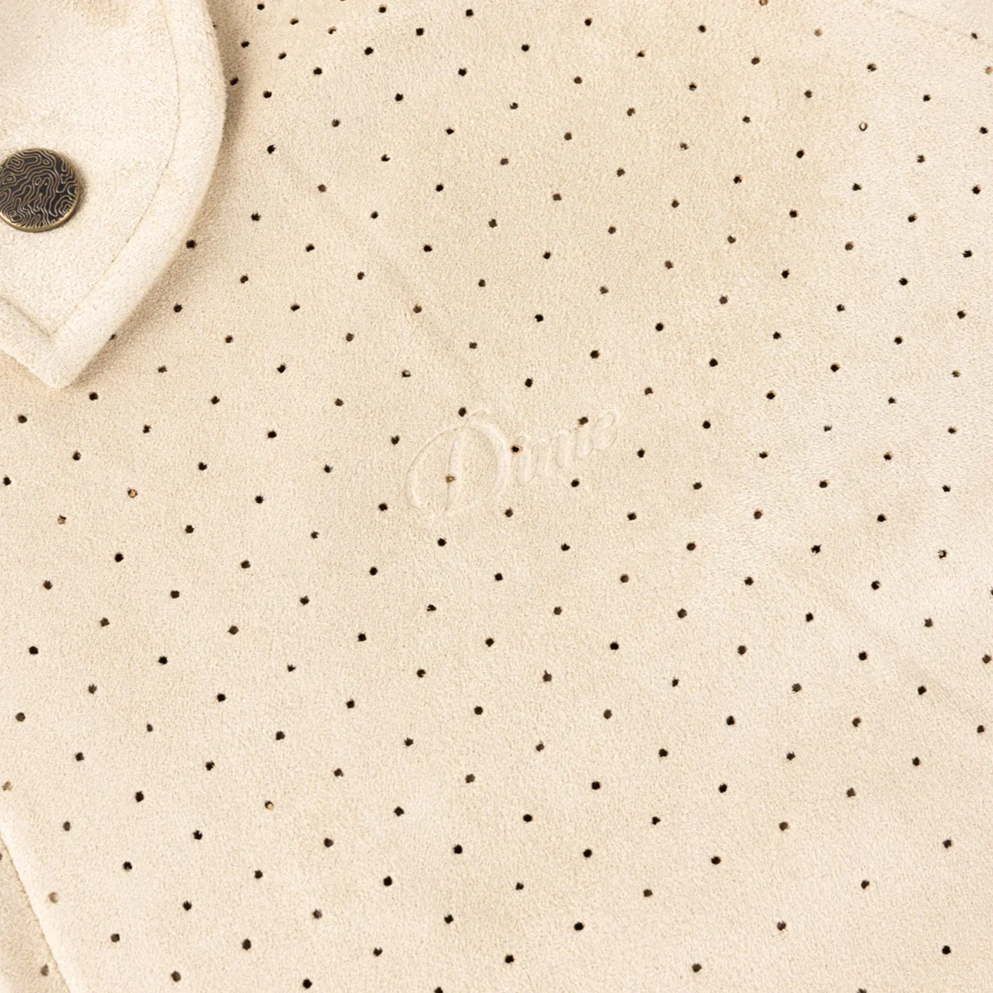 Dime Perforated Faux Suede Jacket - Tan - Image 7