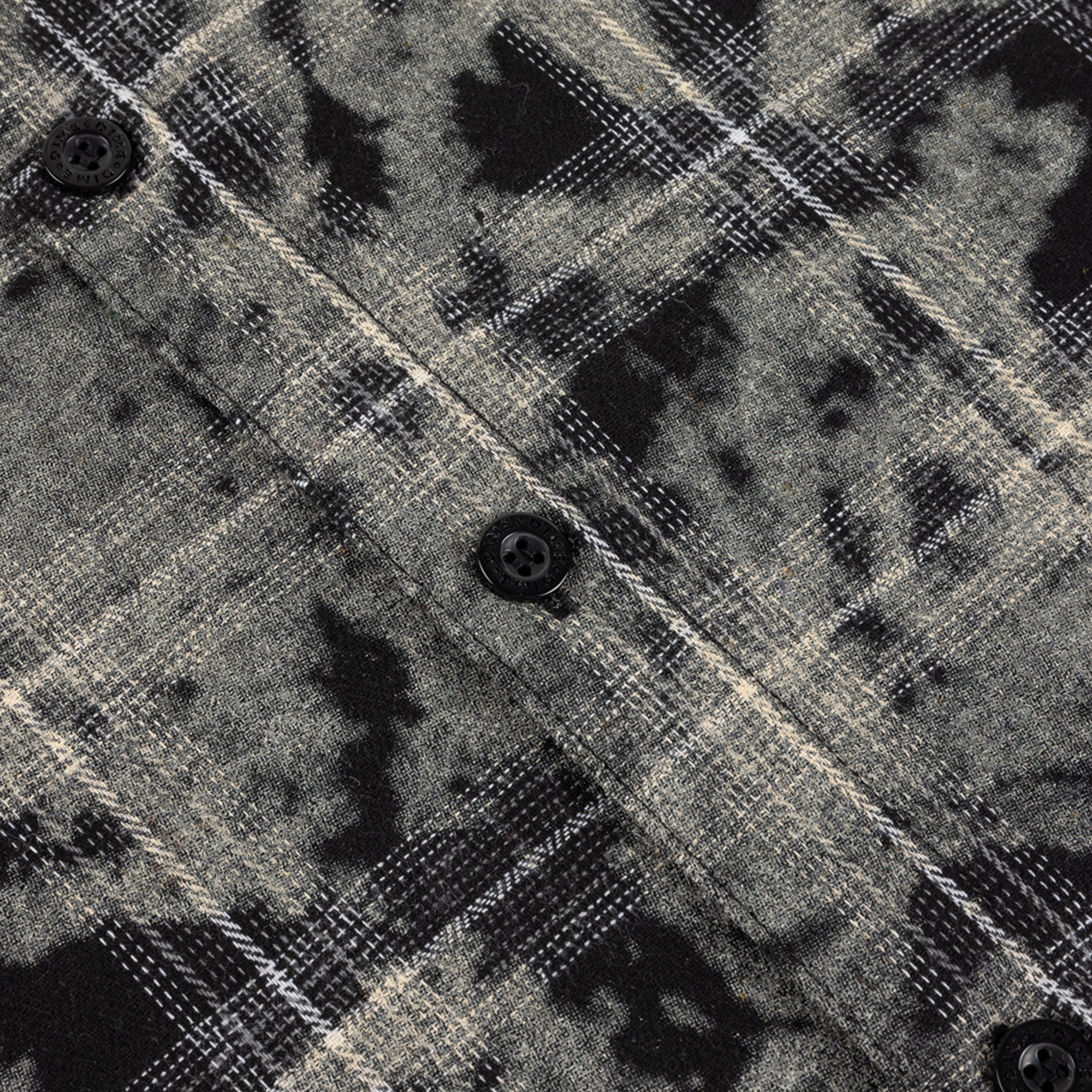 Dime Plaid Flannel Shirt - Bleached Black - Image 3