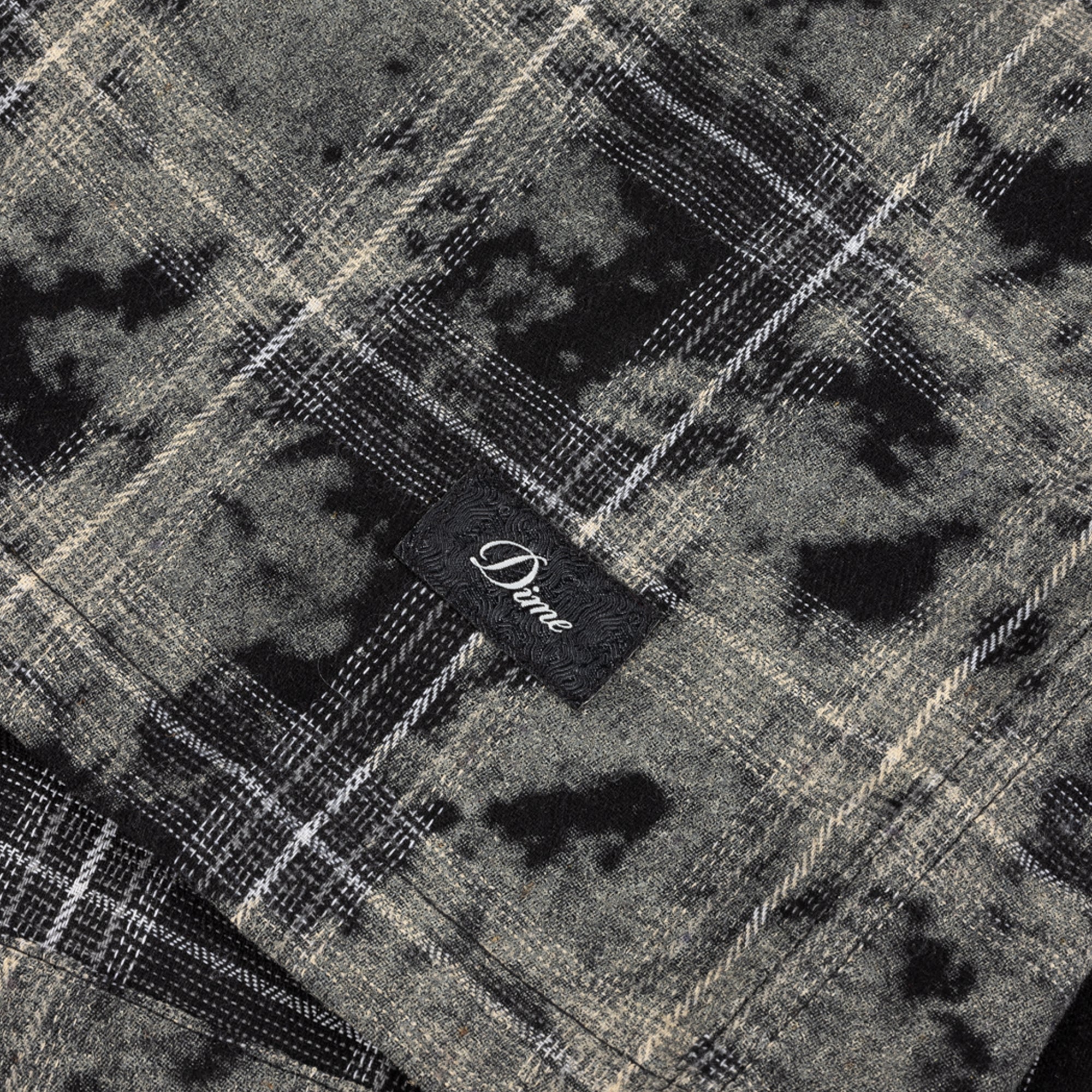 Dime Plaid Flannel Shirt - Bleached Black - Image 4