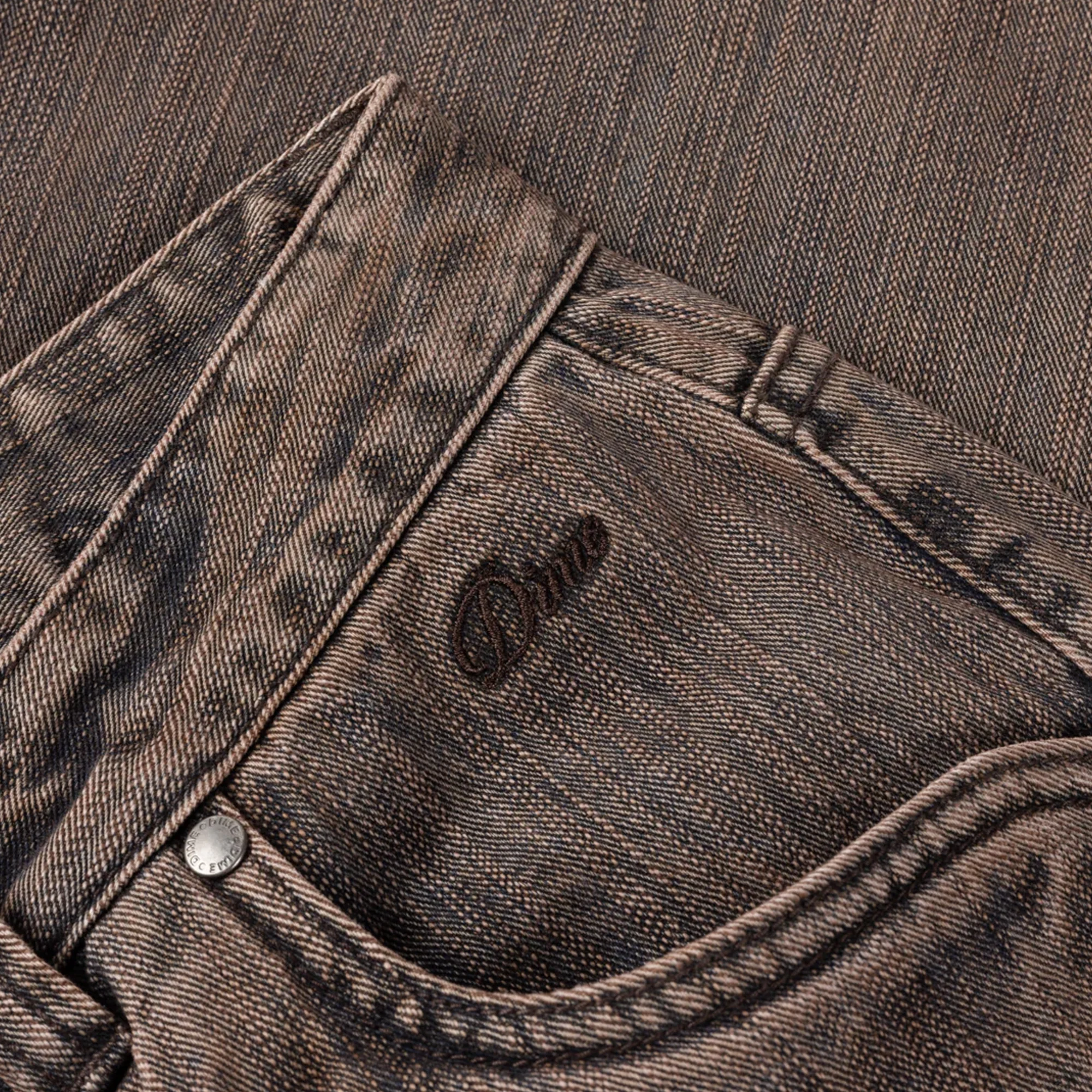 Dime Relaxed Denim Pants - Premium Brown - Image 3