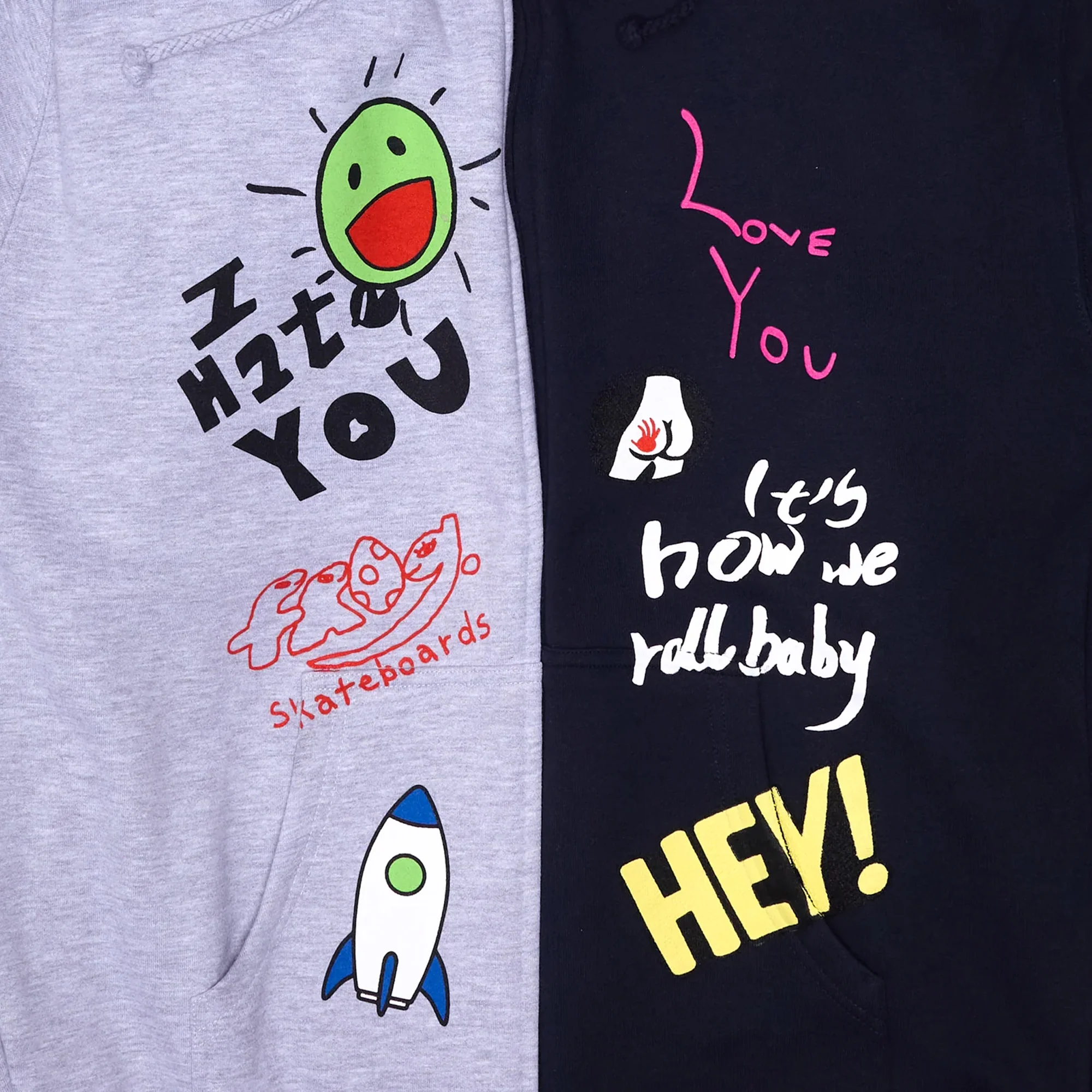 Frog Love/Hate Zip Hoodie - Navy - Image 2