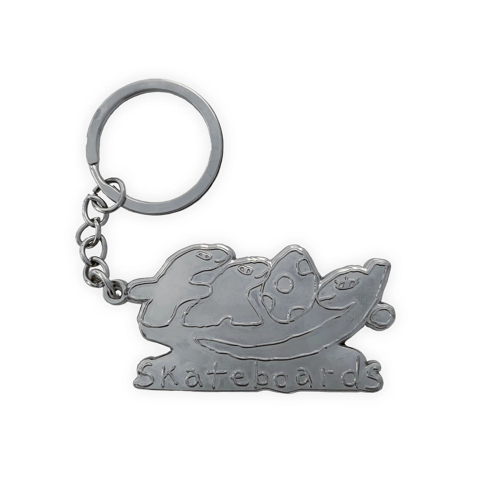 Frog Skateboards Dino Logo Keychain - Silver