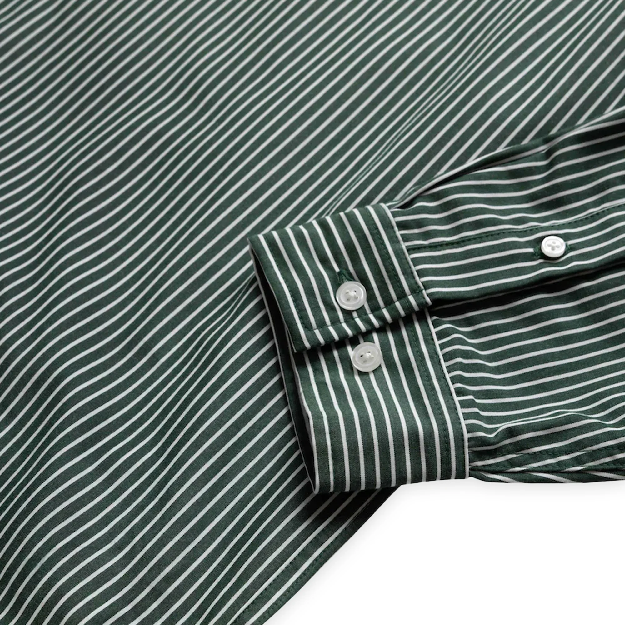 Grand Collection Blair Striped Poplin Shirt - Forest - Image 3
