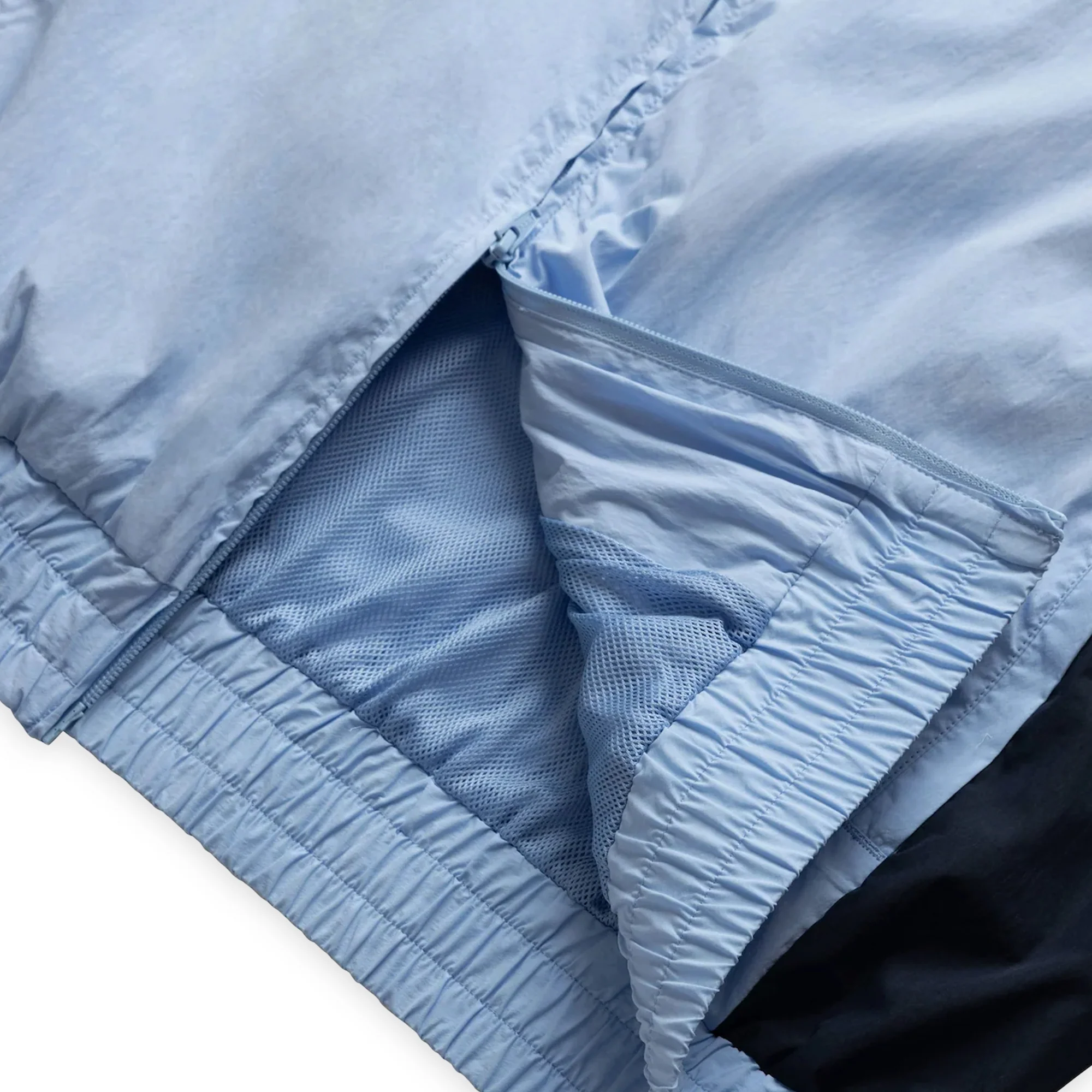 Grand Collection Cotton / Nylon Track Jacket - Powder Blue / Navy - Image 4