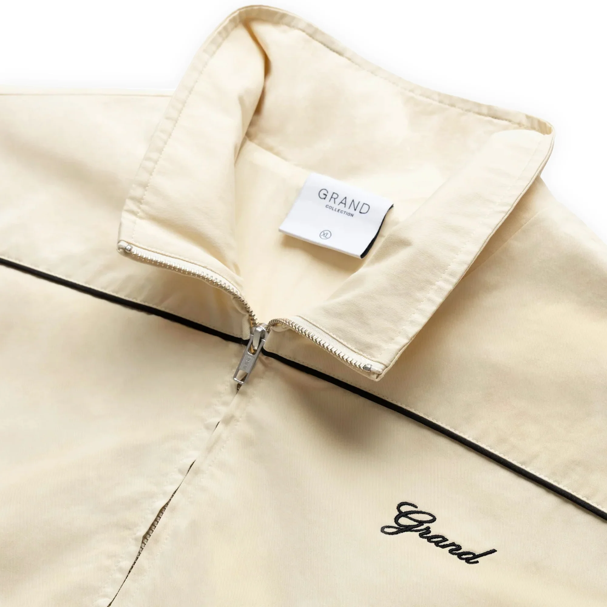 Grand Collection Harrington Jacket With Piping - Cream - Image 3
