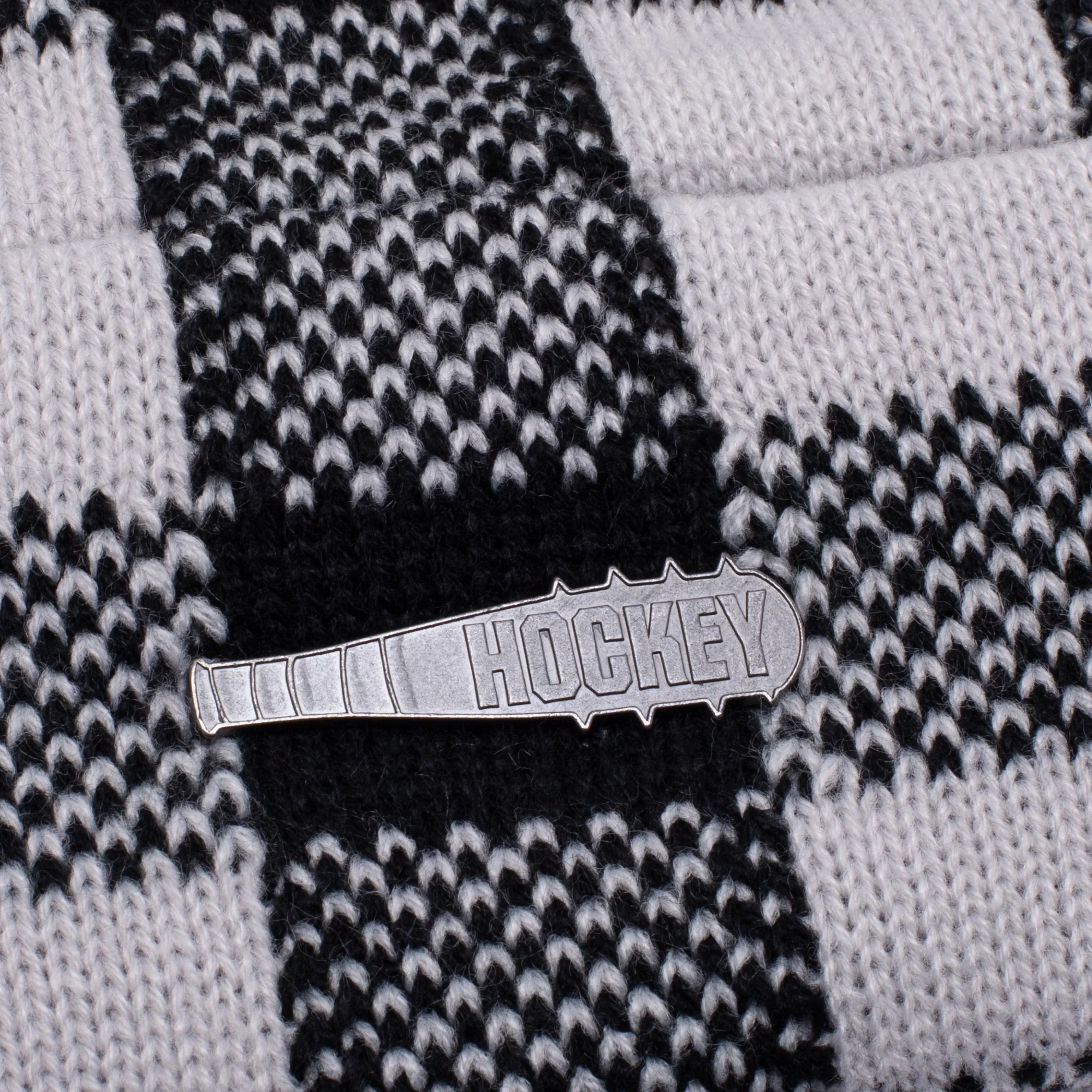 Hockey Plaid Beanie - Grey - Image 3