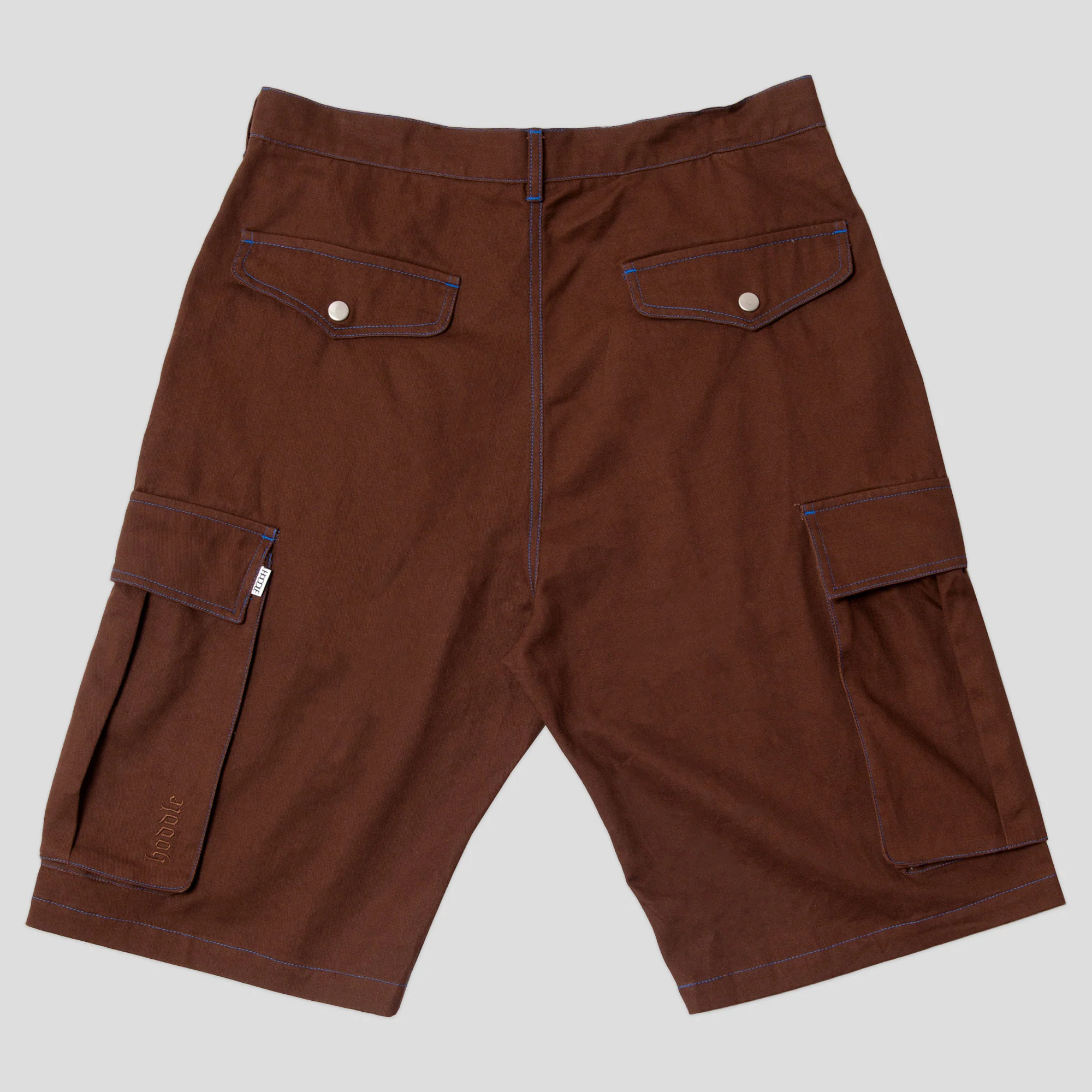 Hoddle Cargo Short - Chocolate / Blue Stitch - Image 3