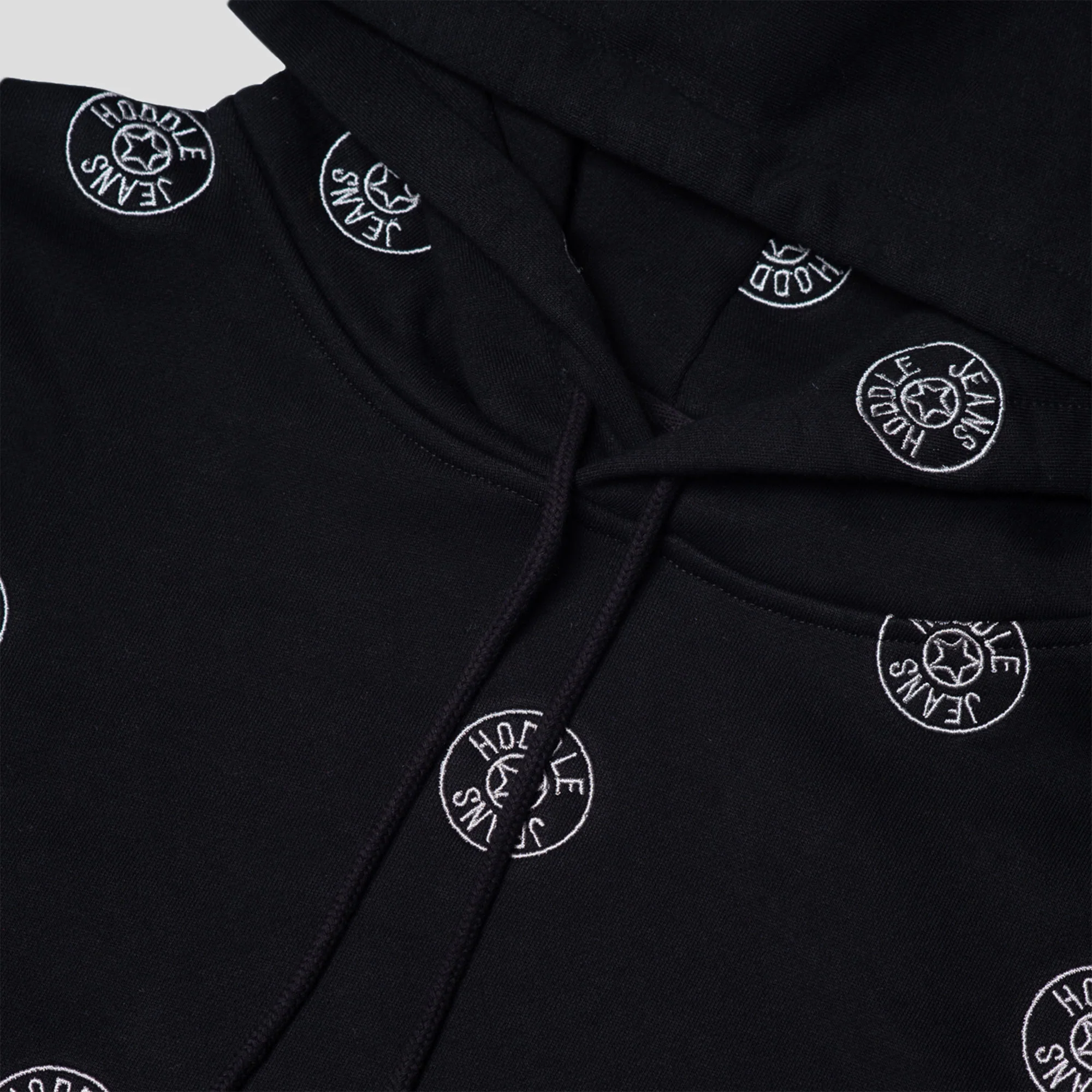 Hoddle Jeans Dot Logo Hoodie - Black - Image 3