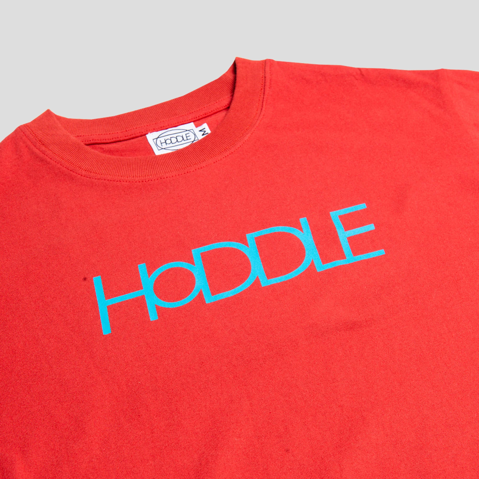 Hoddle Logo Tee - Crimson / Blue - Image 2