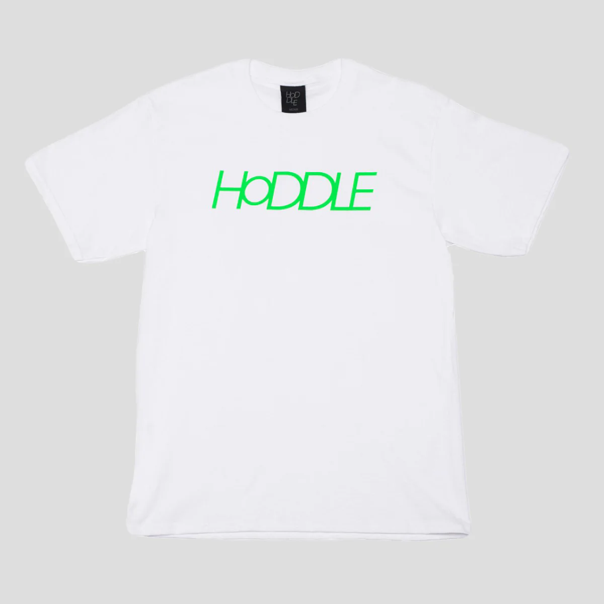 HODDLE "LOGO" TEE WHITE - GREEN LOGO