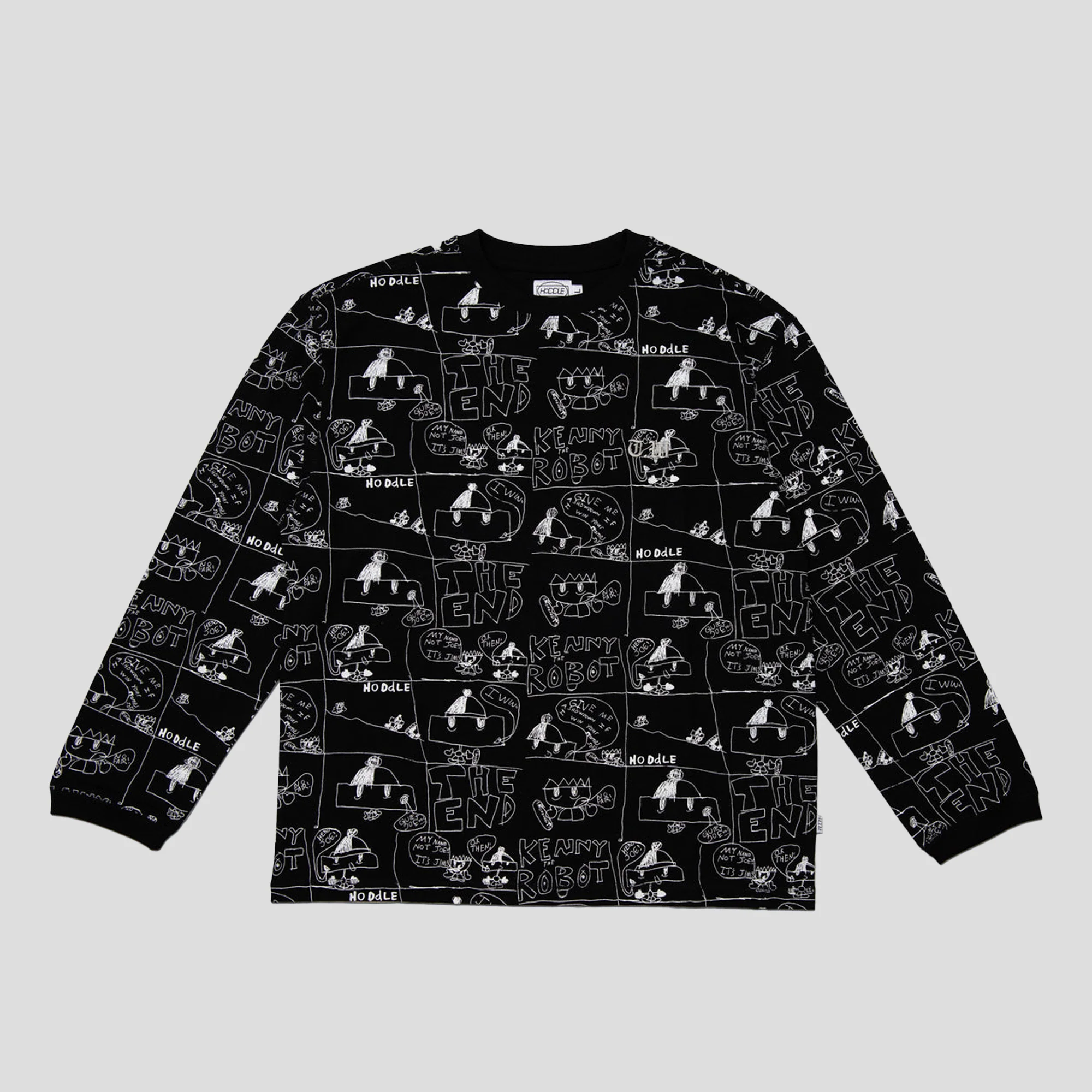 Hoddle Quiet Joe Long-Sleeve Tee - Black / White