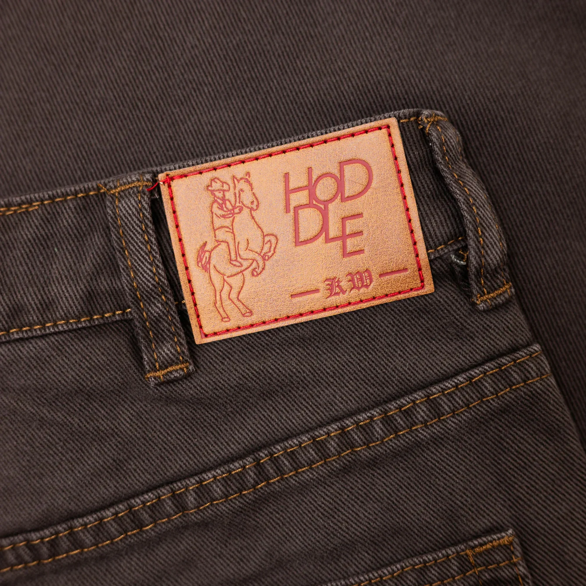 Hoddle Ranger Jean - Brown Contrast Stitch - Image 5