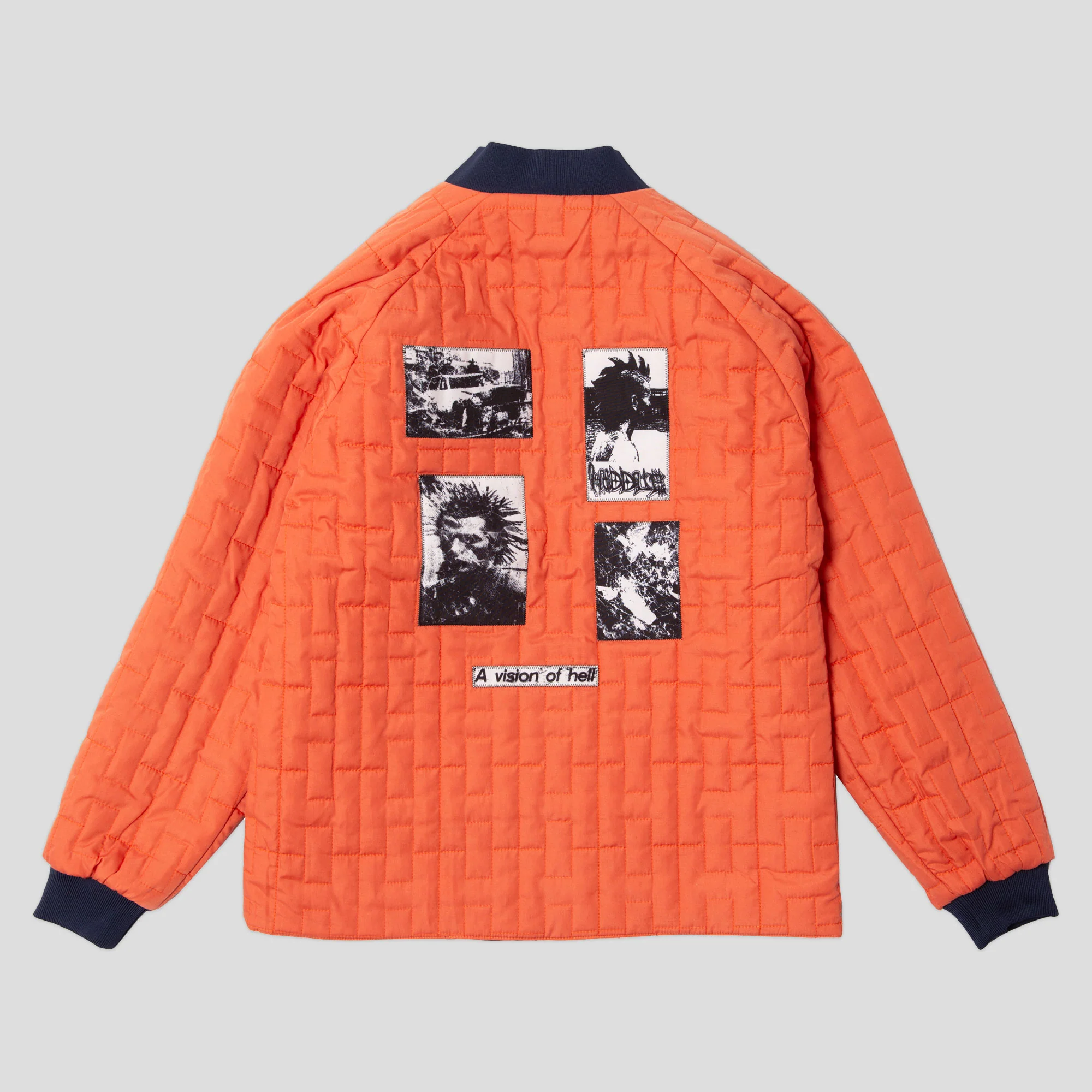 Hoddle M1 Reversible Bomber Jacket - Navy / Safety Orange - Image 4
