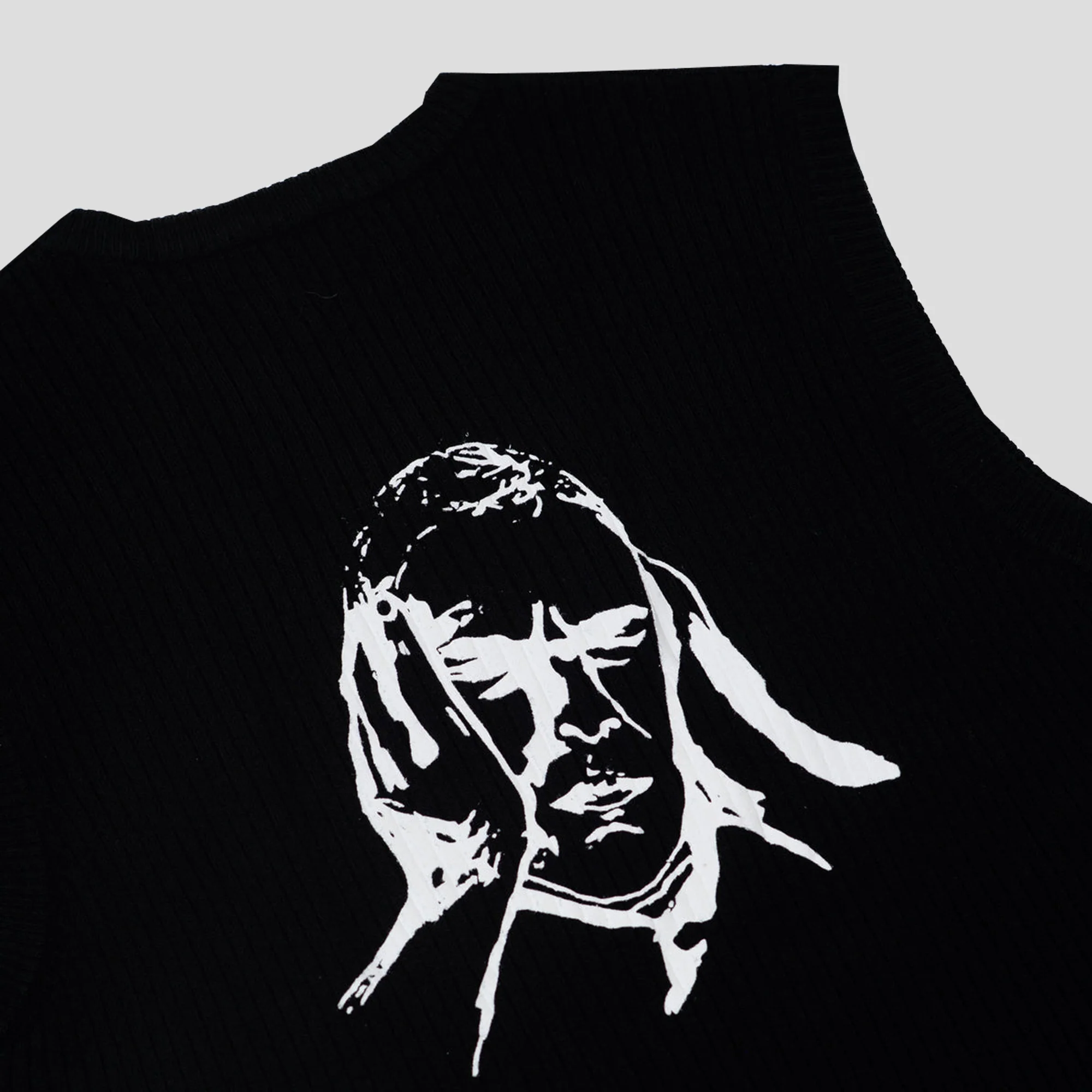 Hoddle Ribbed Vest - Black - Image 3