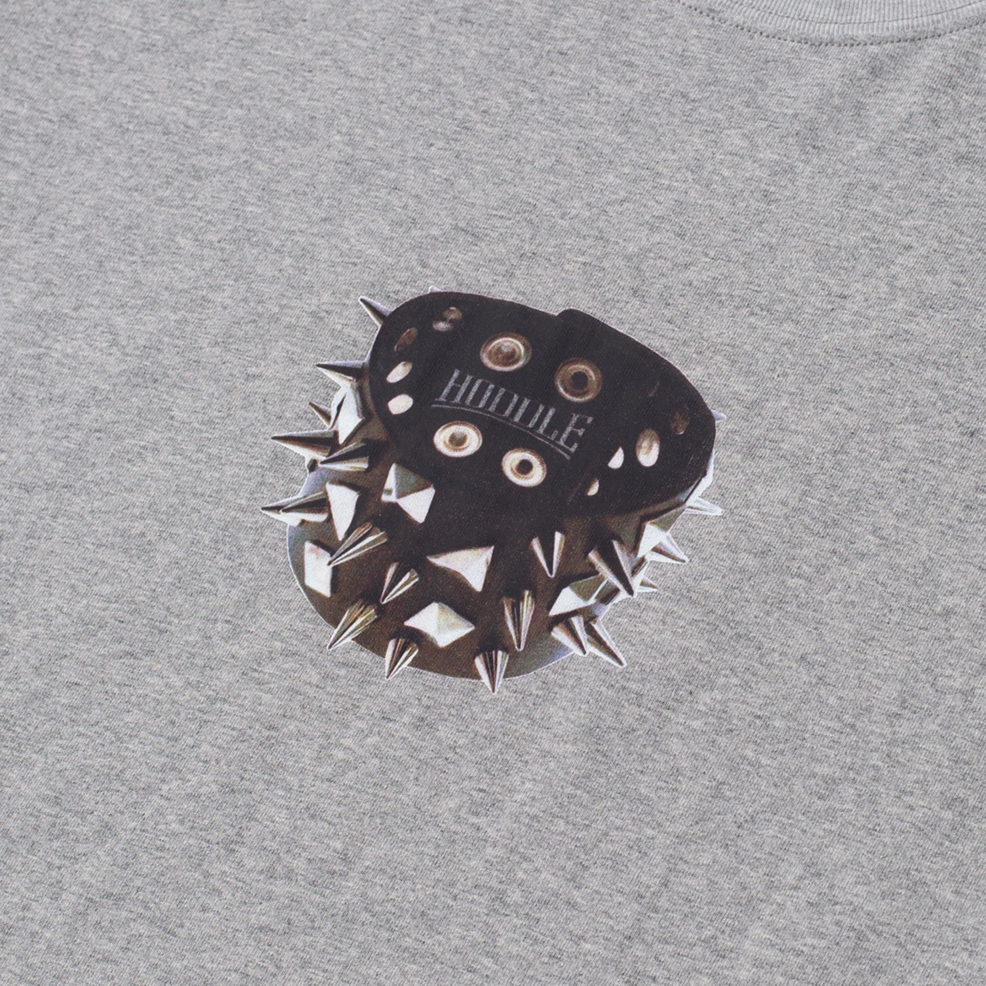 Hoddle Stud Tee - Grey Heather - Image 2