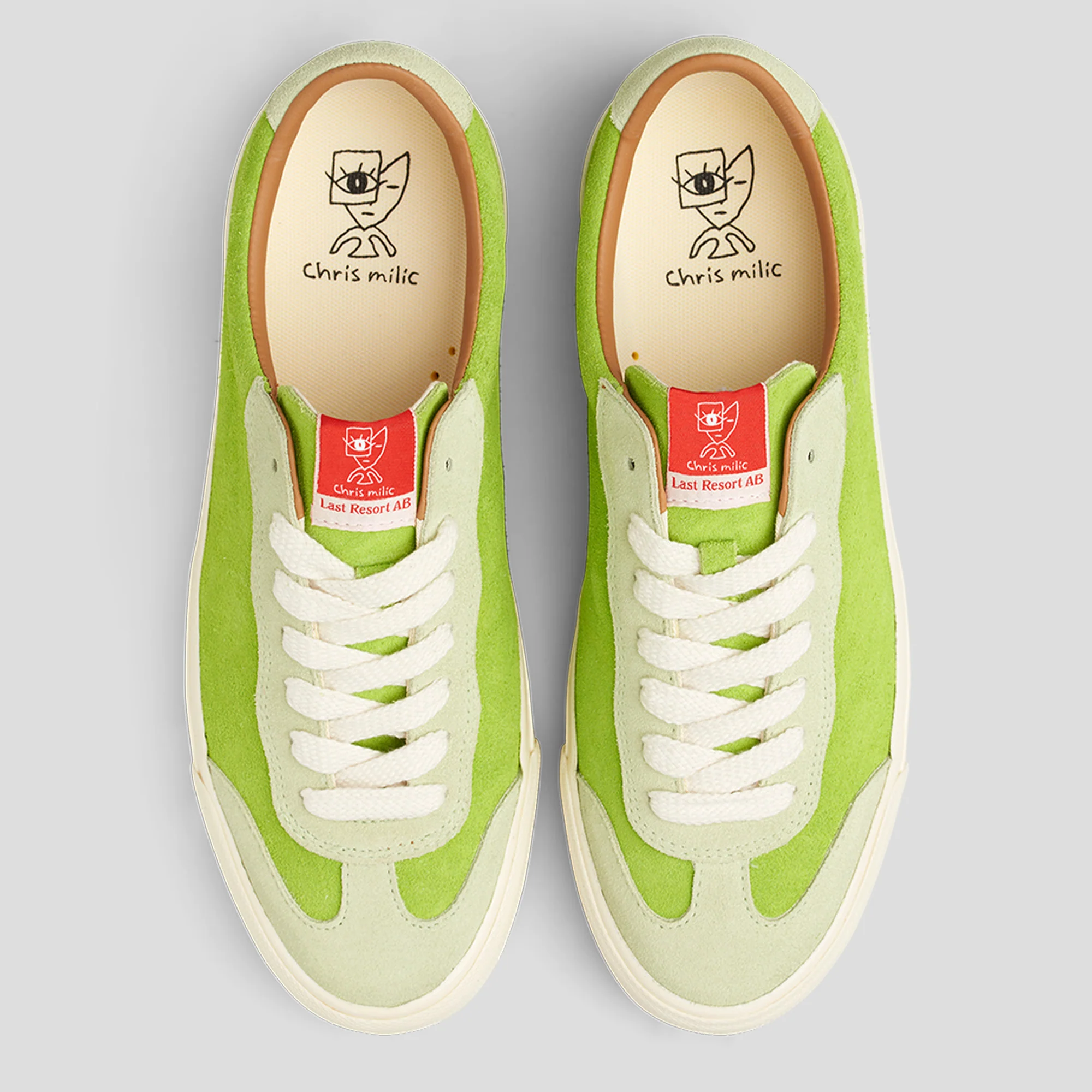 LAST RESORT AB "VM004 MILIC SUEDE LO" SHOE DUO GREEN/WHITE - Image 3