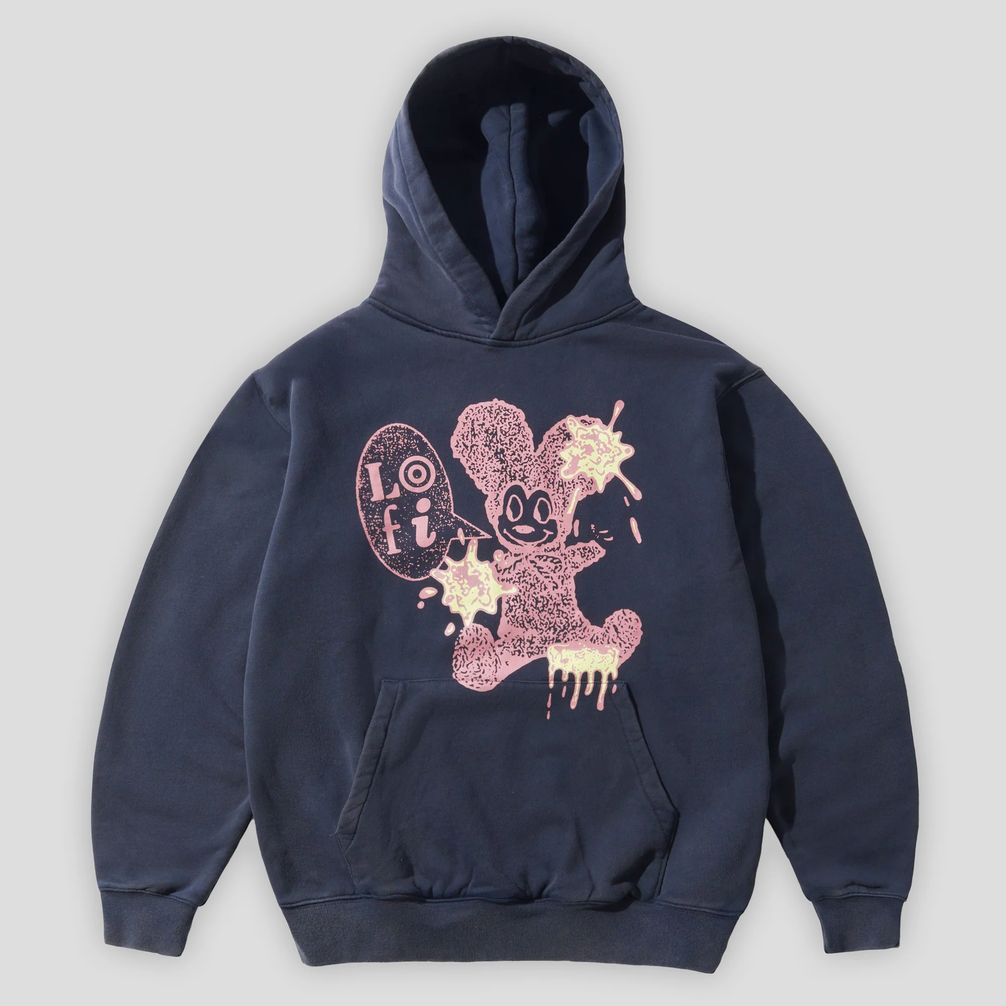 Lo-Fi Messy Pullover Hood - Navy