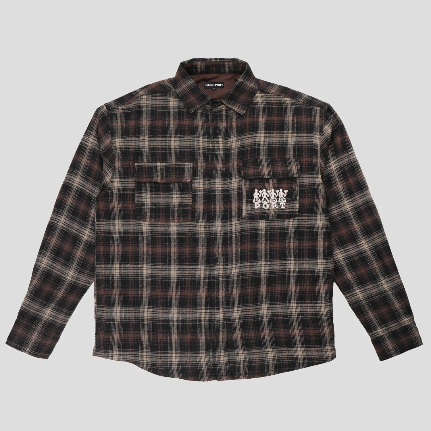 Pass~Port 4 Flowers Flannel Vineyard Shirt - Black - Image 2