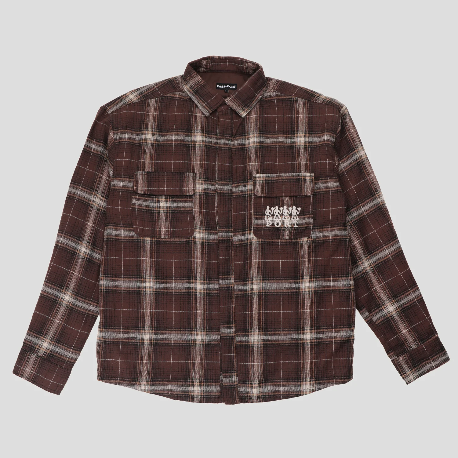 Pass~Port 4 Flowers Flannel Vineyard Shirt - Brown
