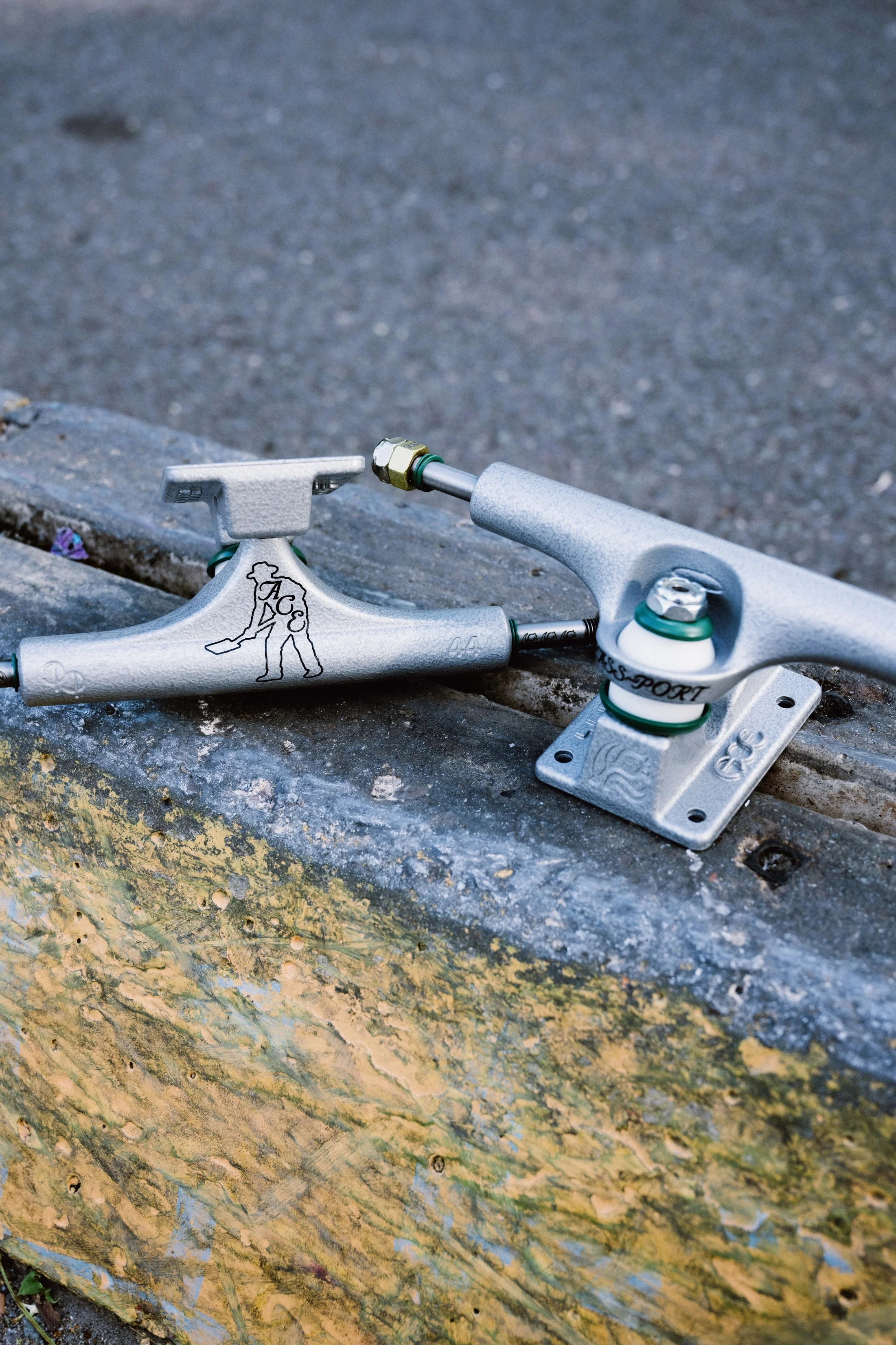 Pass~Port & Ace Trucks MFG AF1 Hollow Trucks - Hammertone - Image 6