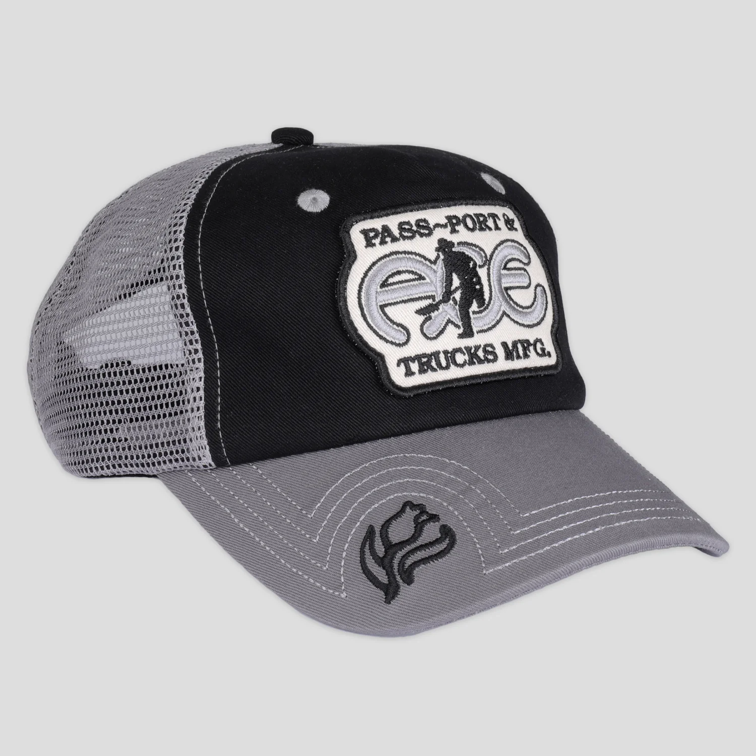 Pass~Port & Ace Trucks MFG Ace Packers Trucker Cap - Black / Steel