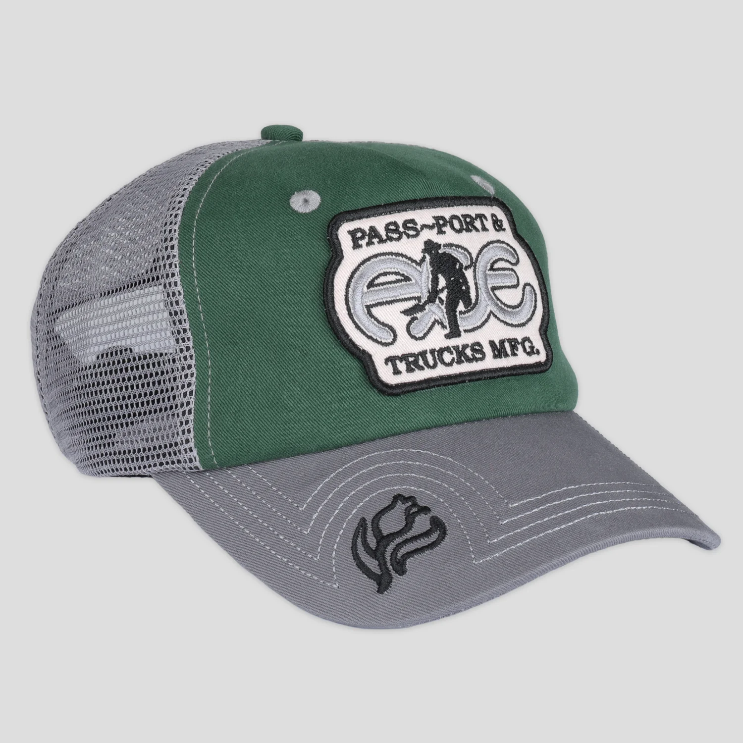Pass~Port & Ace Trucks MFG Ace Packers Trucker Cap - Green / Steel