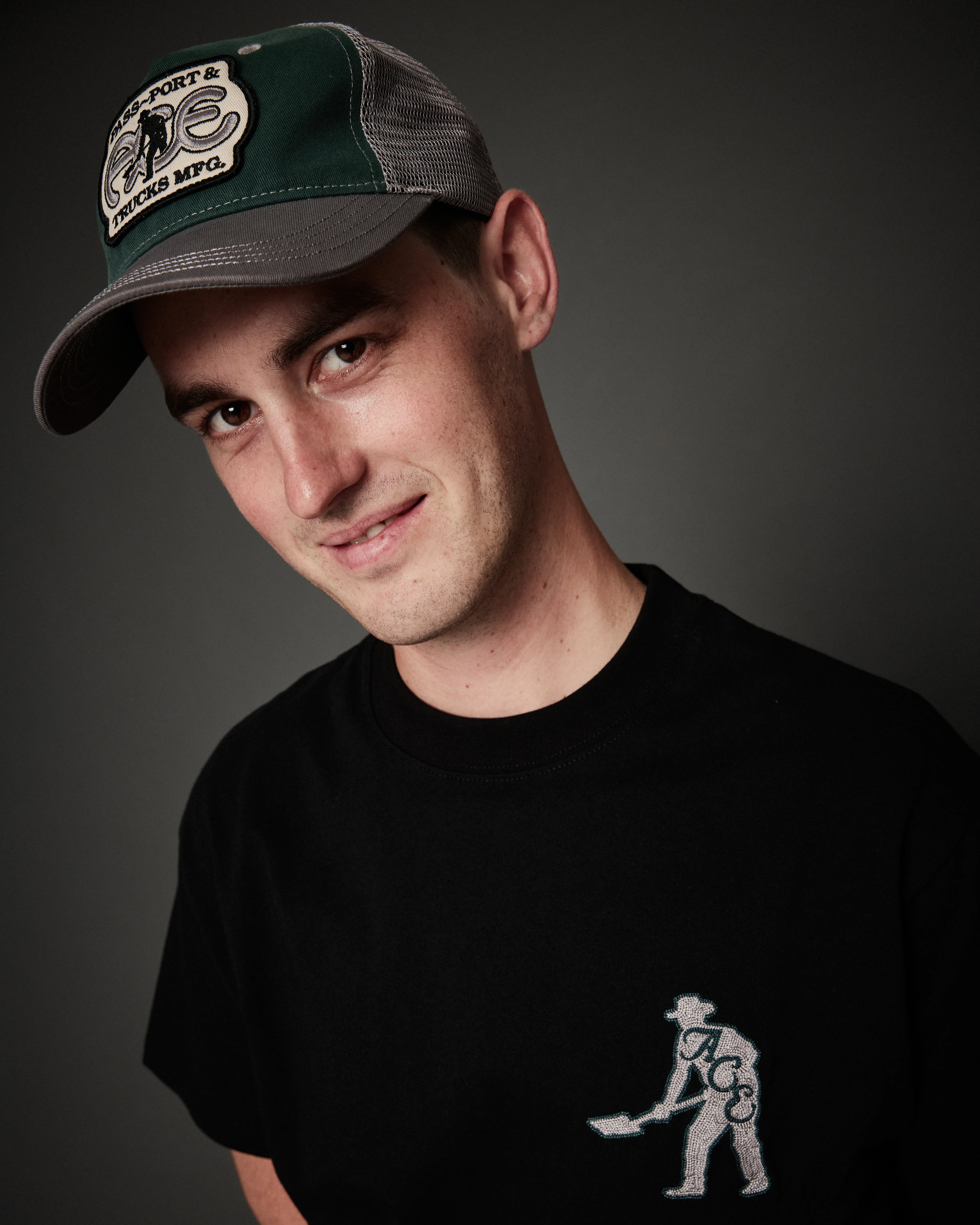 Pass~Port & Ace Trucks MFG Ace Packers Trucker Cap - Green / Steel - Image 4