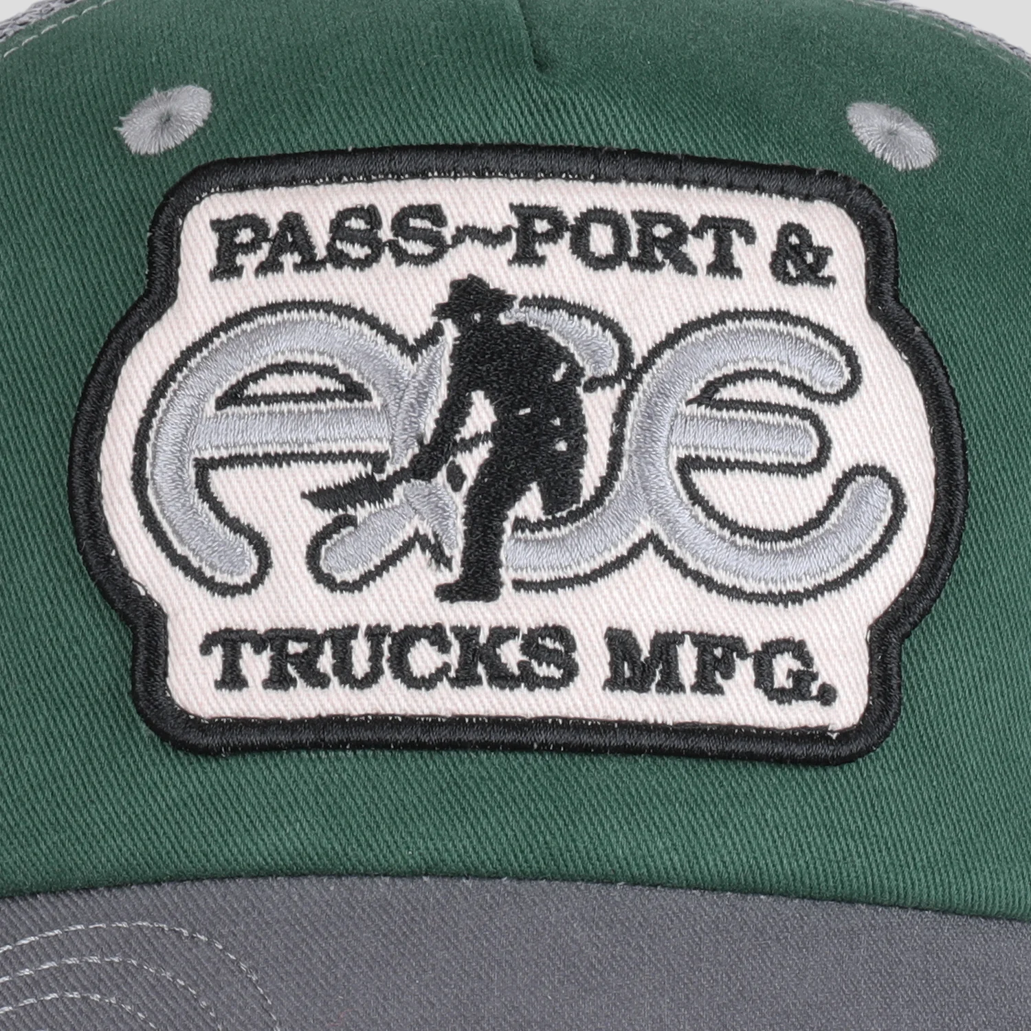 Pass~Port & Ace Trucks MFG Ace Packers Trucker Cap - Green / Steel - Image 6