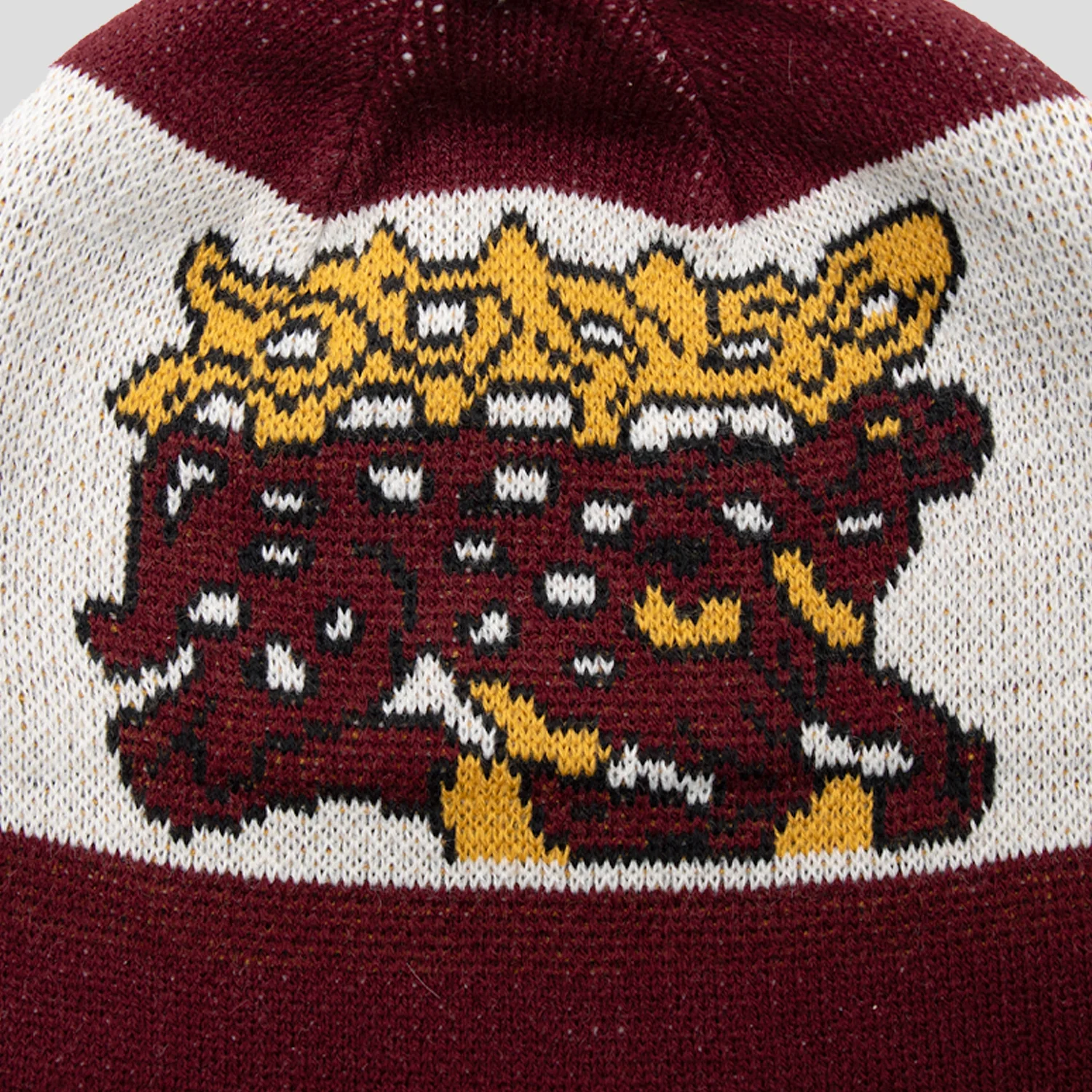 Pass~Port Antler Pom Beanie - Maroon / Cream - Image 3