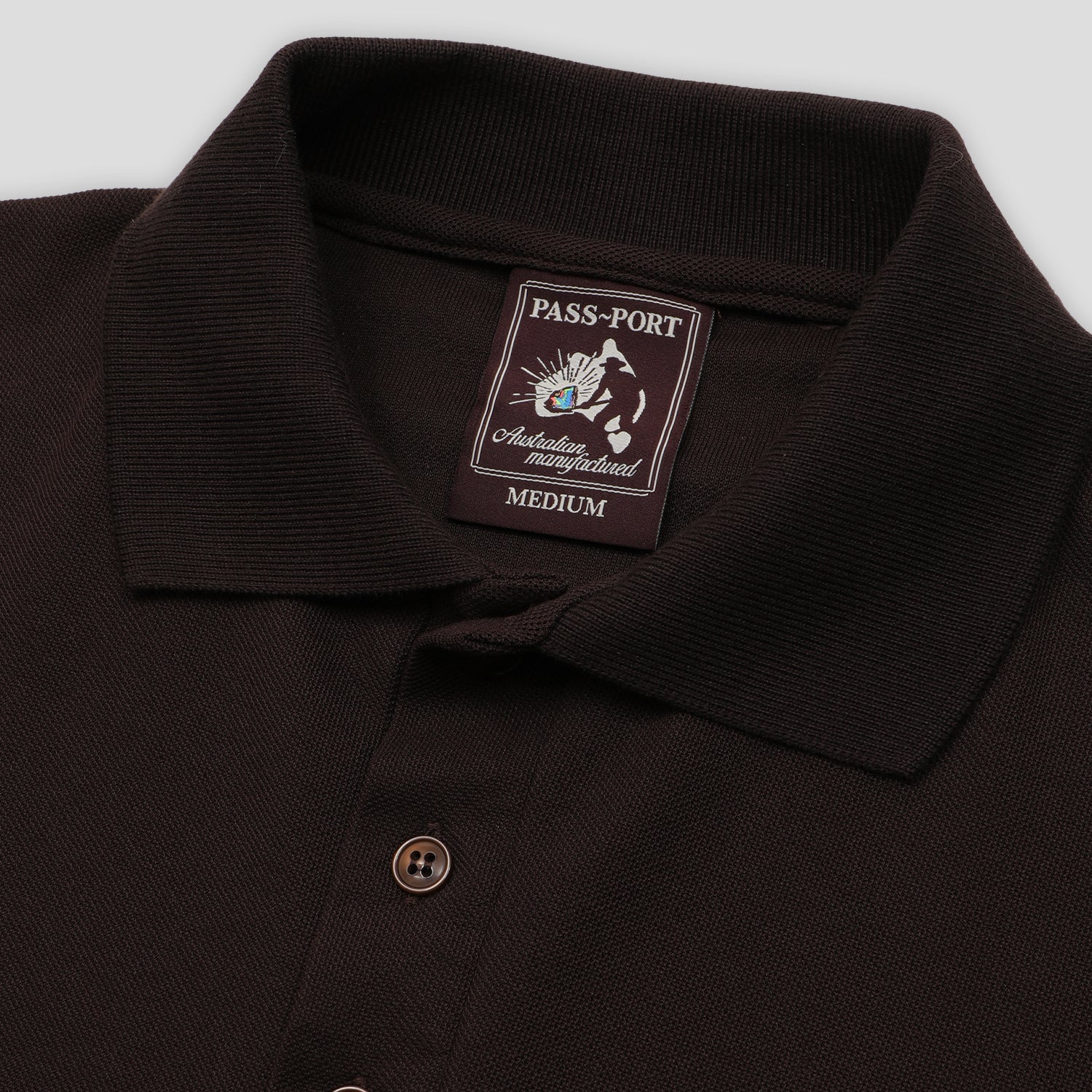 Pass~Port Australian Manufactured Polo Shirt - Brown - Image 5
