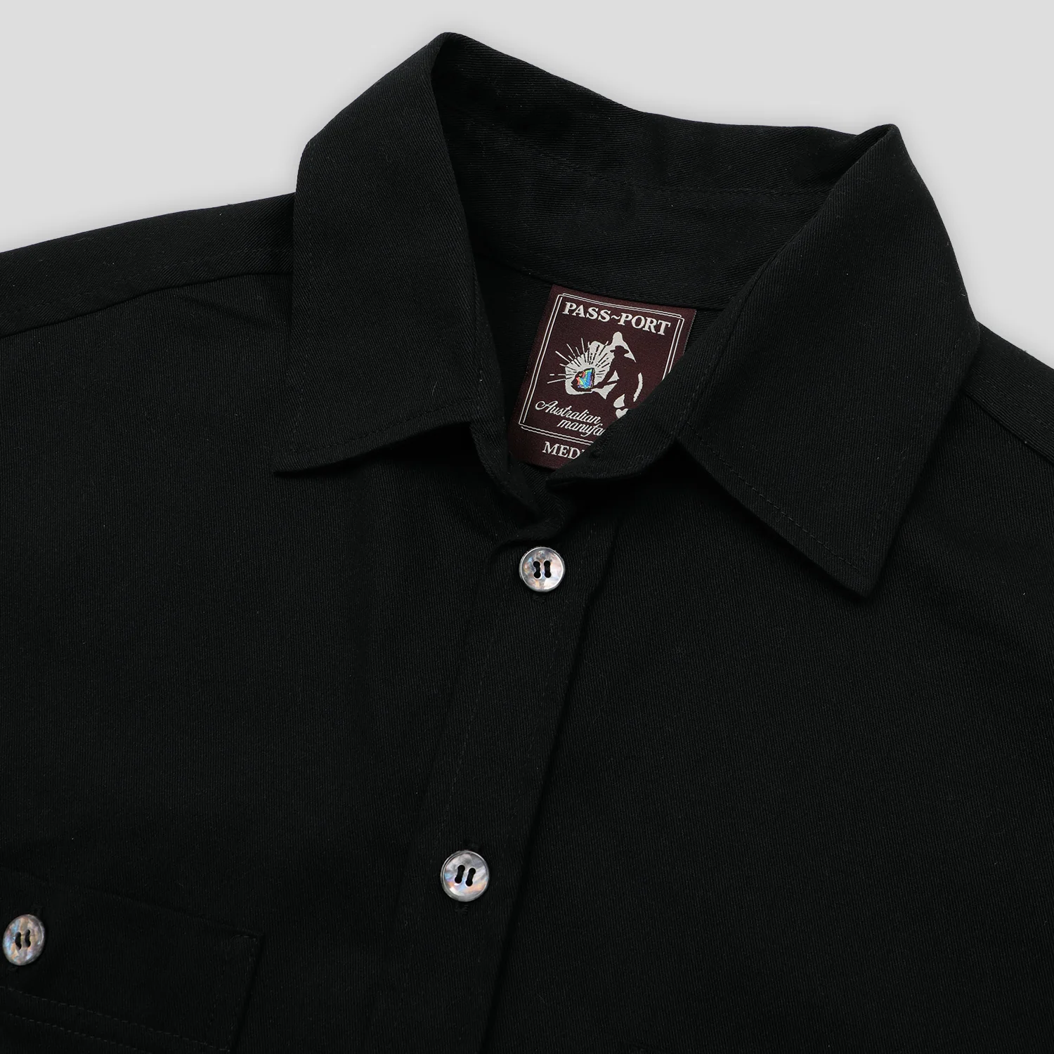 Pass~Port Australian Manufactured Short Sleeve Work Shirt - Black - Image 3