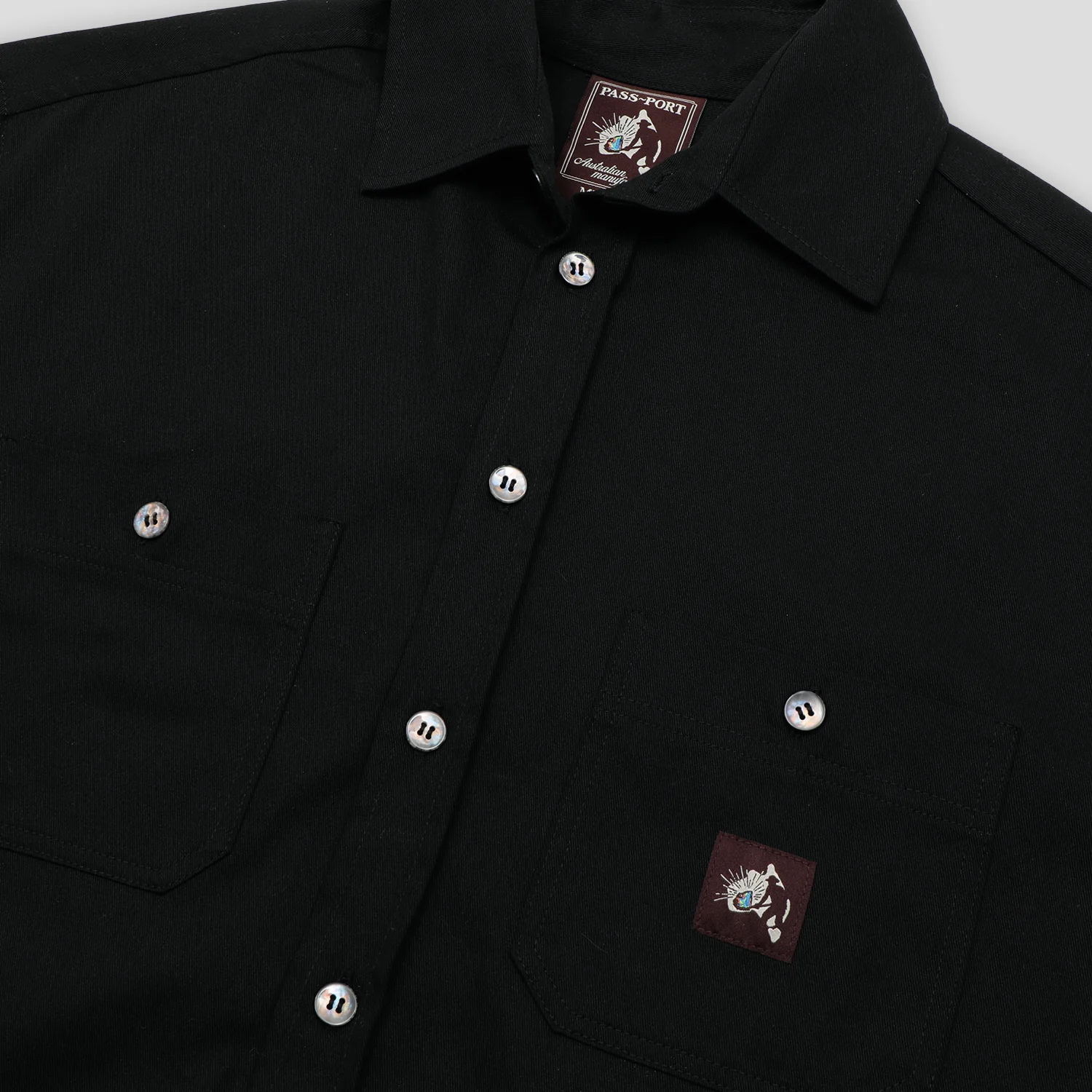 Pass~Port Australian Manufactured Short Sleeve Work Shirt - Black - Image 4
