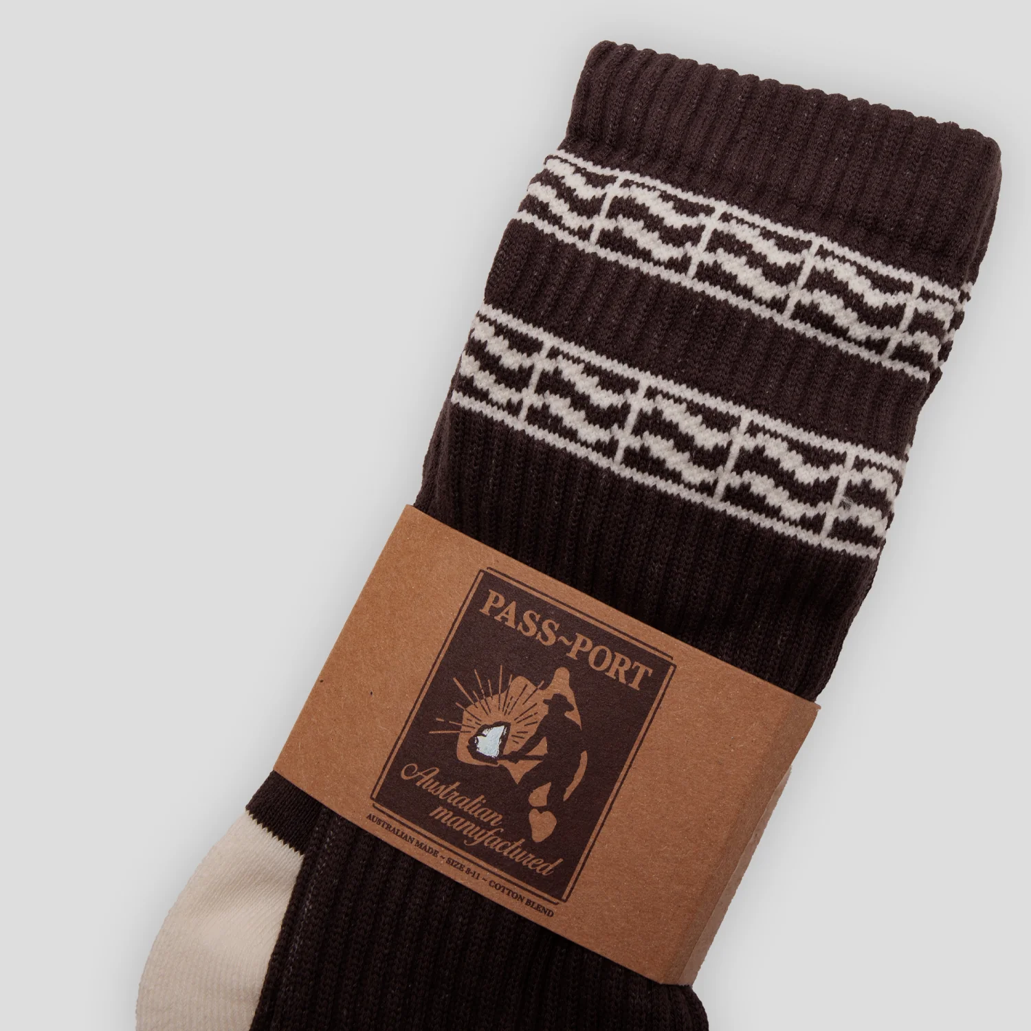 Pass~Port Australian Manufactured Socks - Brown / Natural - Image 3