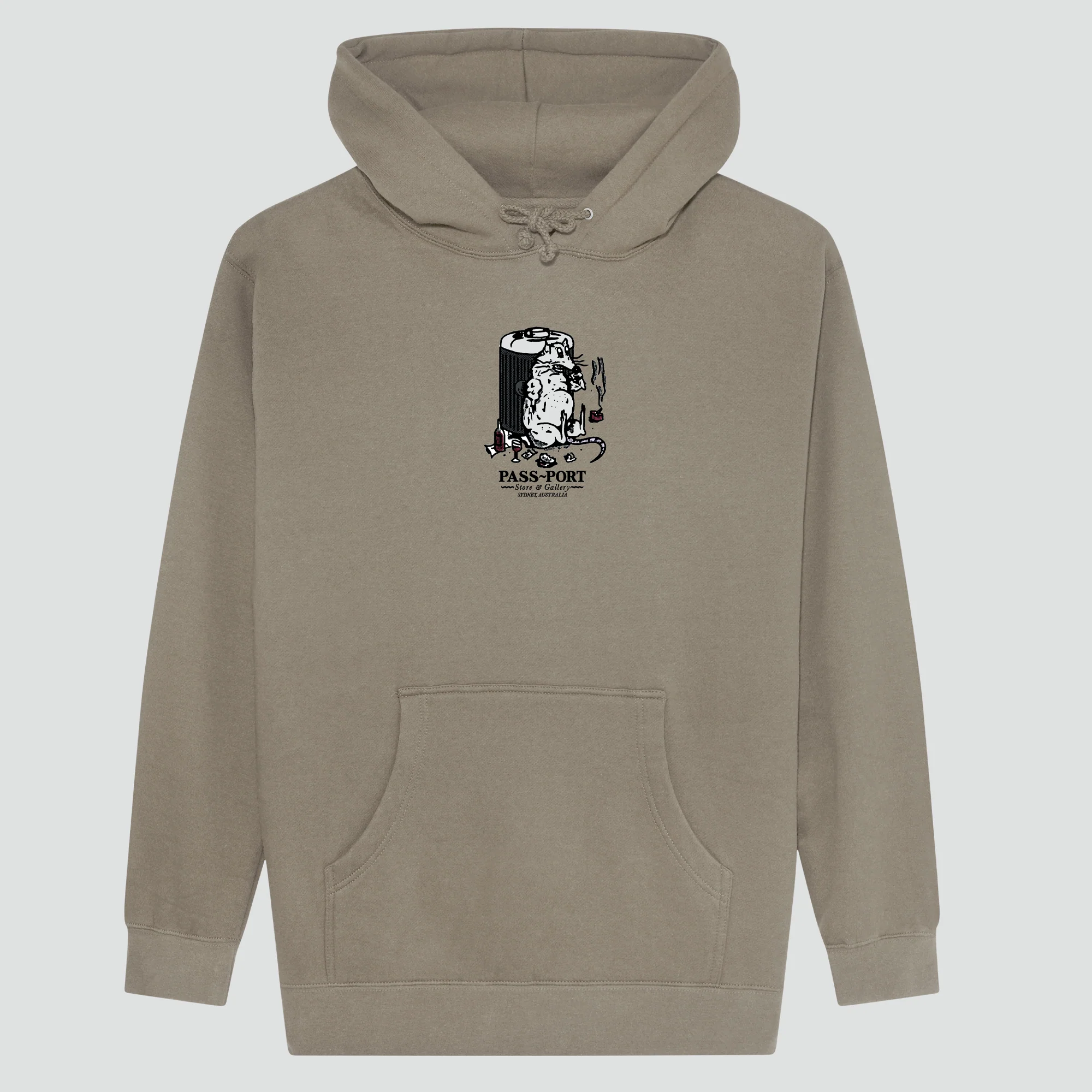 Pass~Port Store & Gallery Exclusive Bin Rat Hoodie - Khaki