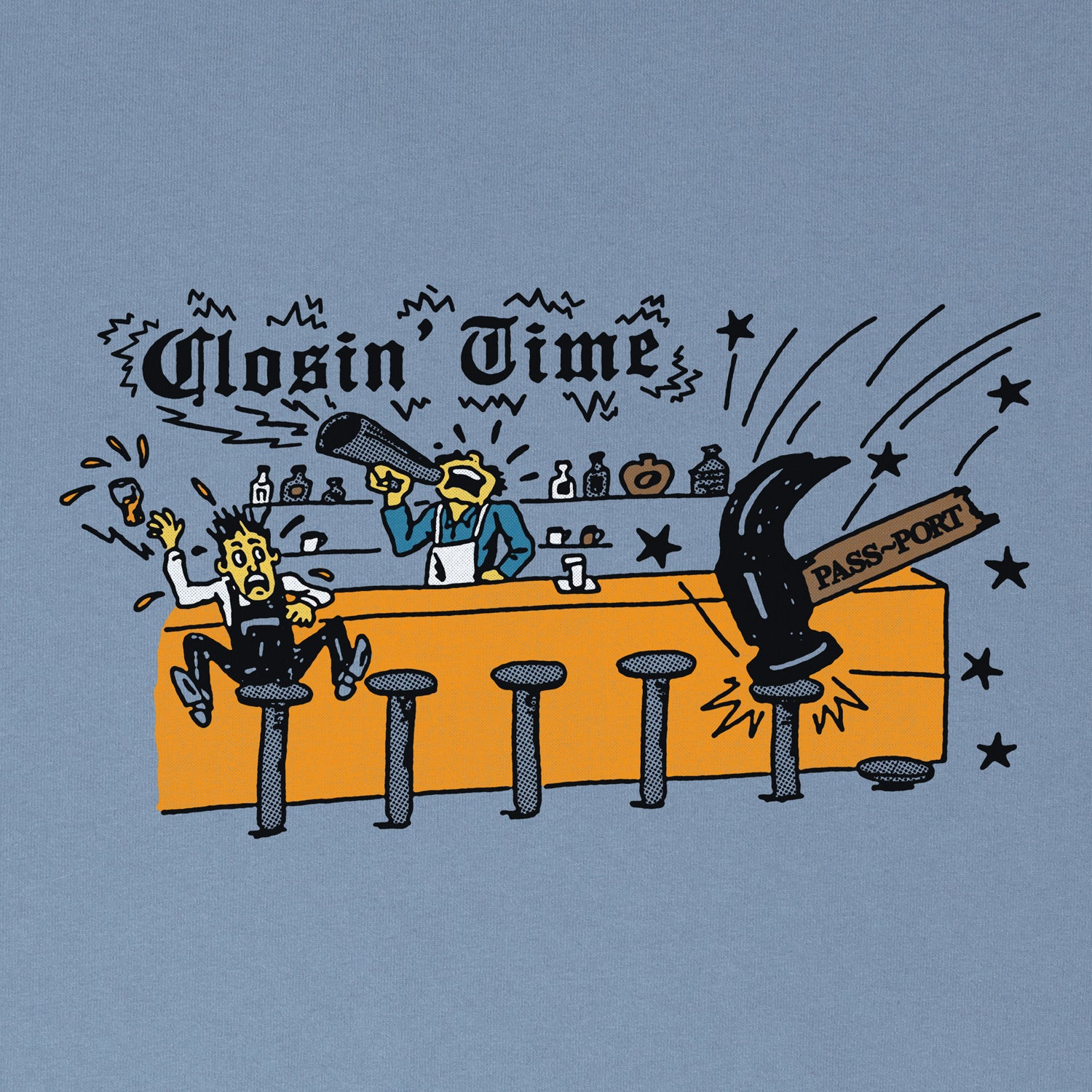 Pass~Port Closin' Time Tee - Washed Out Blue - Image 2