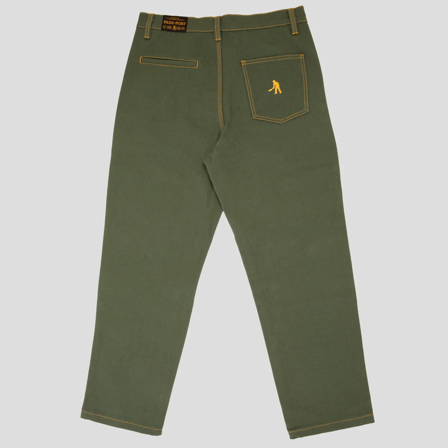 Pass~Port Diggers Club Pant - Olive / Gold Stitch - Image 3
