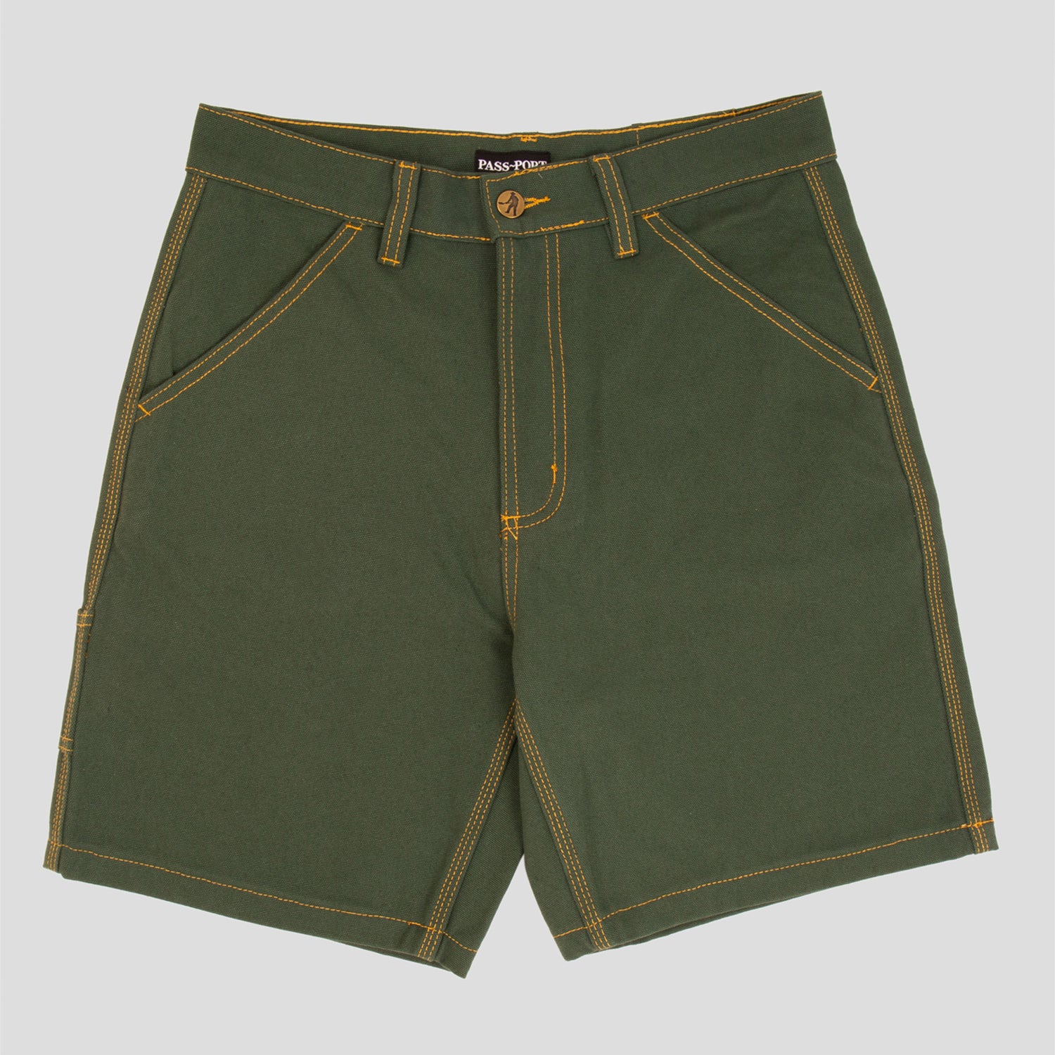 PASS~PORT "DIGGERS CLUB" SHORTS OLIVE - CONTRAST STITCH